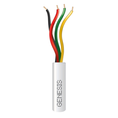 Cable para Alarma / 4 Conductores / 22 AWG / Riser / Bobina 305 m (1000 ft) / Blanco — GENESIS · SKU 2103-1101/1000