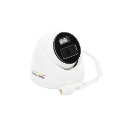 Turret IP 4 Megapixel / Imagen a Color 24/7 / PoE / Lente 2.8 mm / Luz Blanca 30 mts / Exterior IP67 / WDR 120 dB / H.265+ / ONVIF 