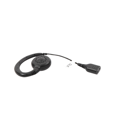Auricular giratorio con gancho en forma de "G" con cable de fibra trenzada y conector SNAP.  Requiere micrófono de solapa de 1 o 2 hilos de la Serie SNAP.