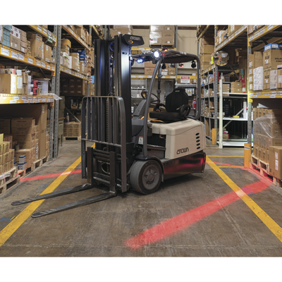 Luz LED límite de arco color rojo, para zonas de trabajo en montacargas y vehiculos 