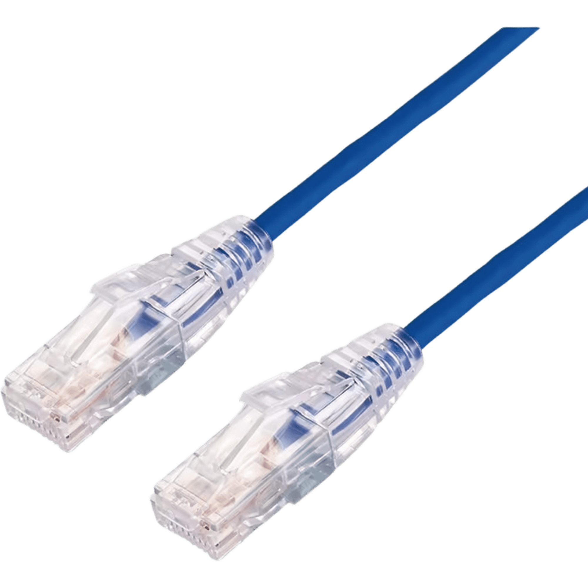 Cable de Parcheo Slim UTP Cat6A - 0.5 Metros (1.64 Pies) Azul, Diámetro Reducido (28 AWG)