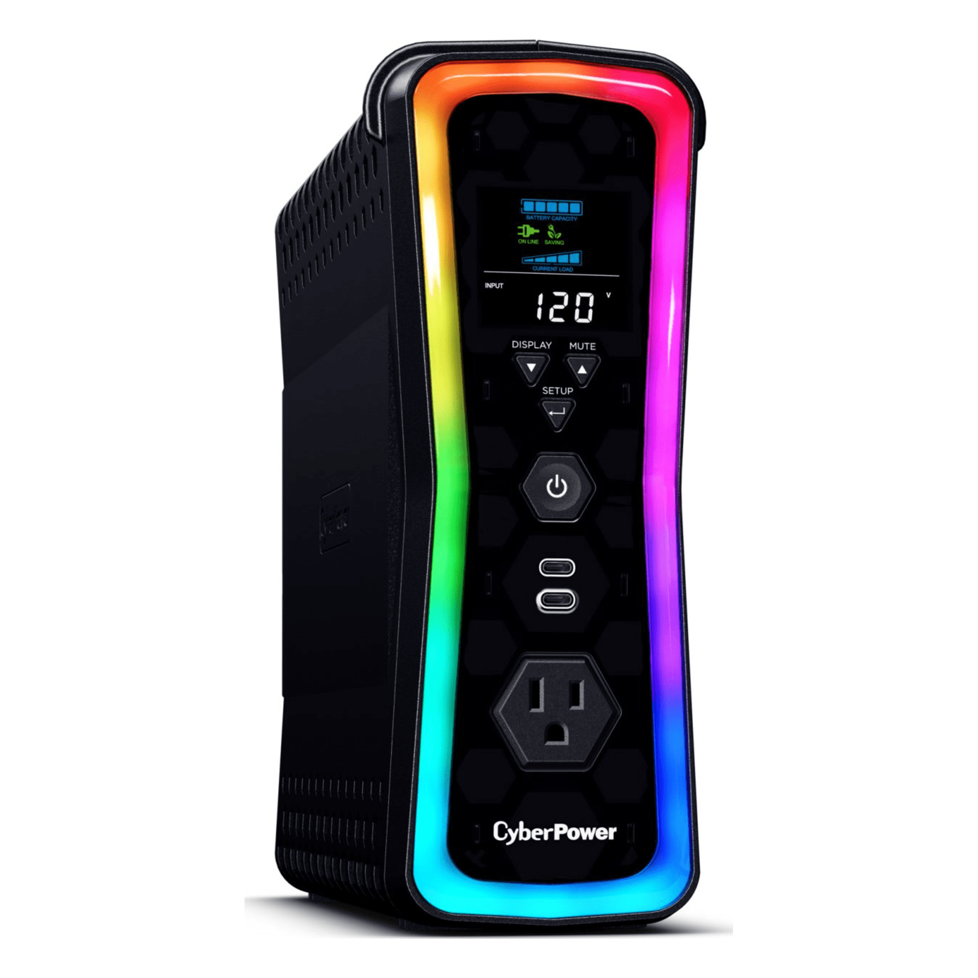 UPS Línea Interactiva / 1500 VA / 1000 W / Onda Senoidal Pura / 13 Salidas NEMA 5-15R / AVR 86-148 Vca / USB / RGB