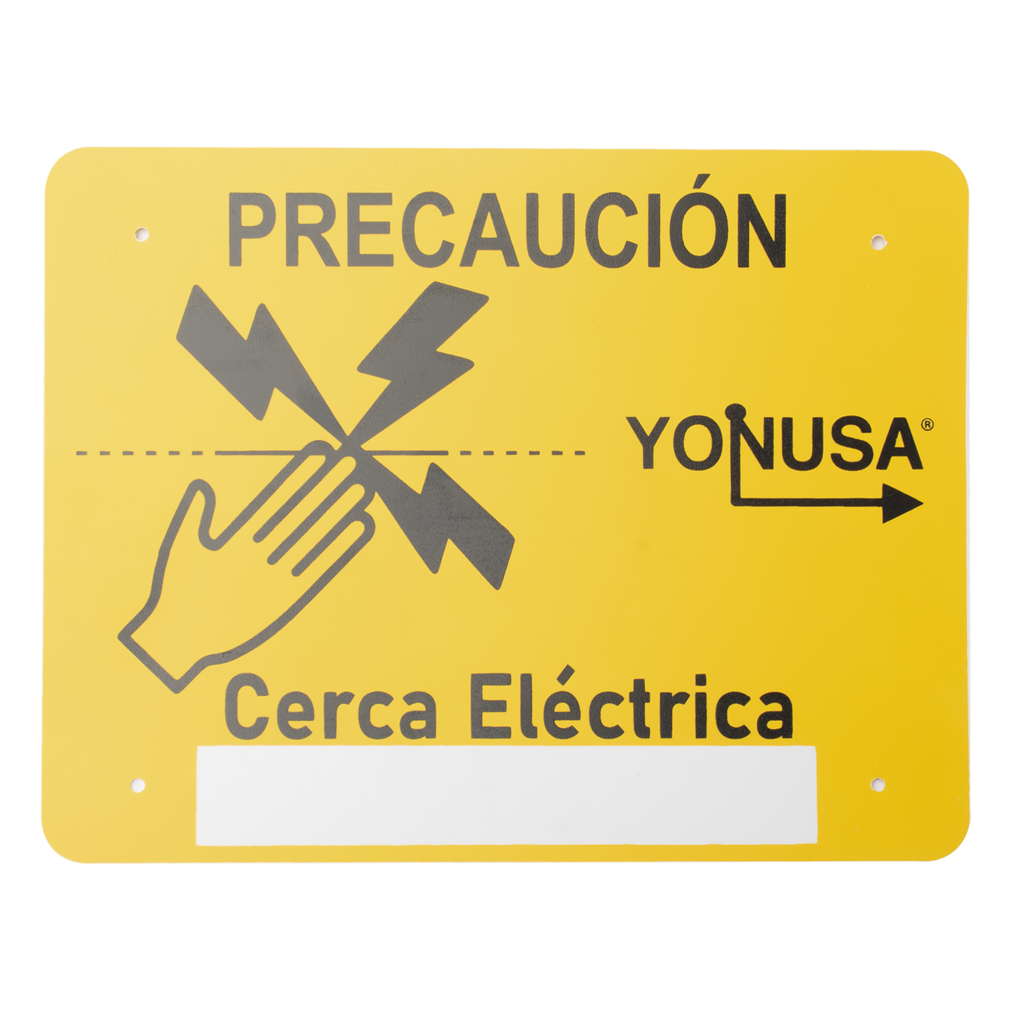 Letrero de Precaución / Estireno Serigrafiado 2 Tintas / Protección UV / 4 Perforaciones / 21.8 x 17 cm — YONUSA · SKU SYSLETV2