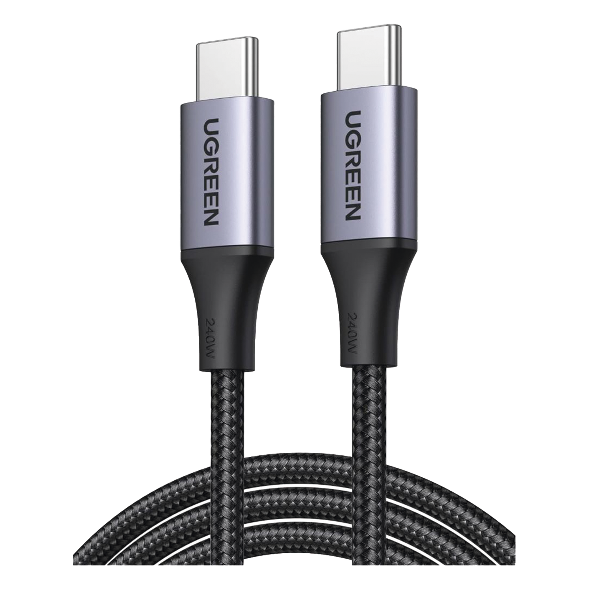 Cable USB-C a USB-C / 2 m (6.6 ft) / Carga 240W / PD3.1 / 480 Mbps / Aluminio / Nylon Trenzado — UGREEN · SKU 90440