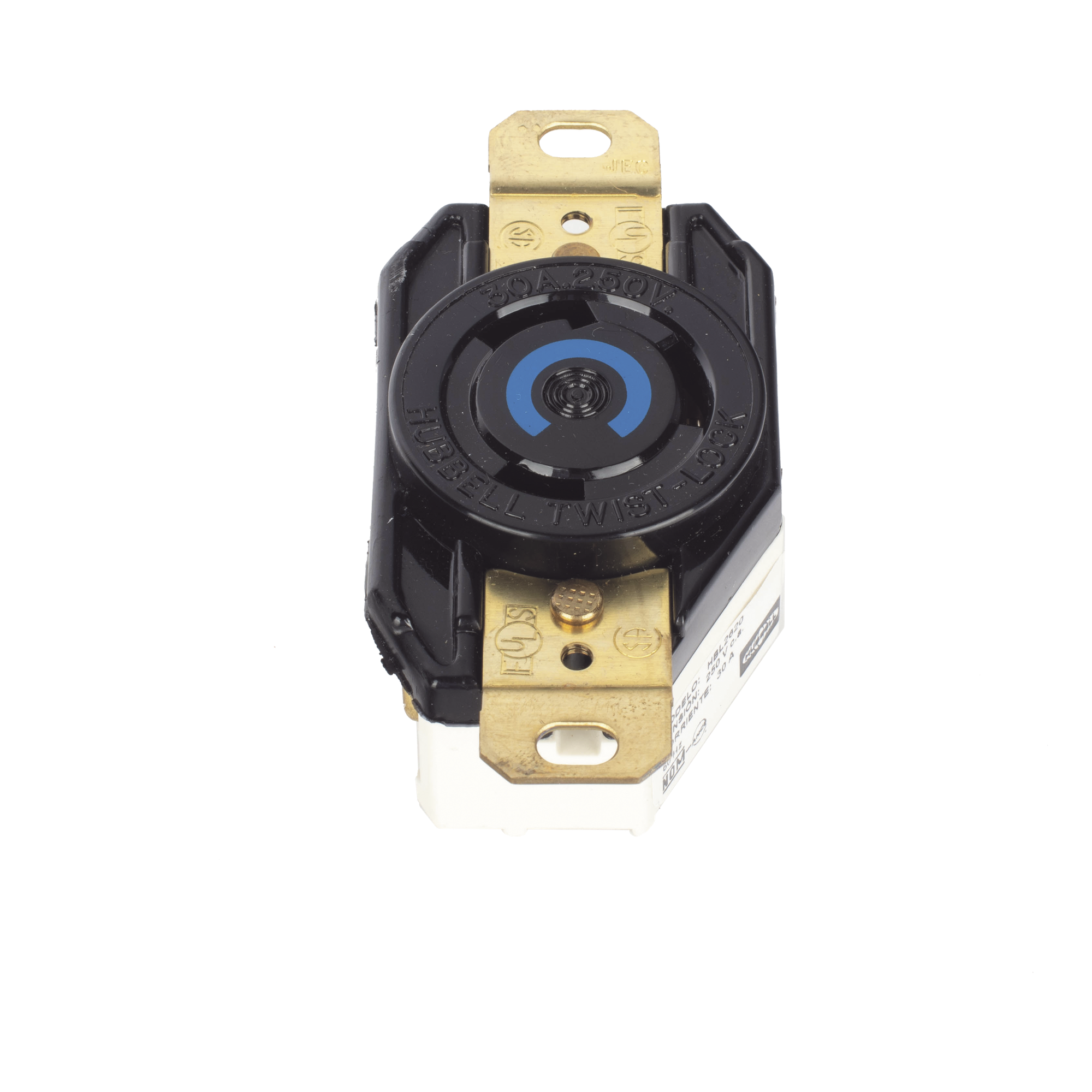 Receptáculo Industrial de Media Vuelta / 30 A / 250 V CA / 2 Polos 3 Hilos / NEMA L6-30R / IP20 / Montaje a Pared — HUBBELL · SKU HUB-HBL-2620