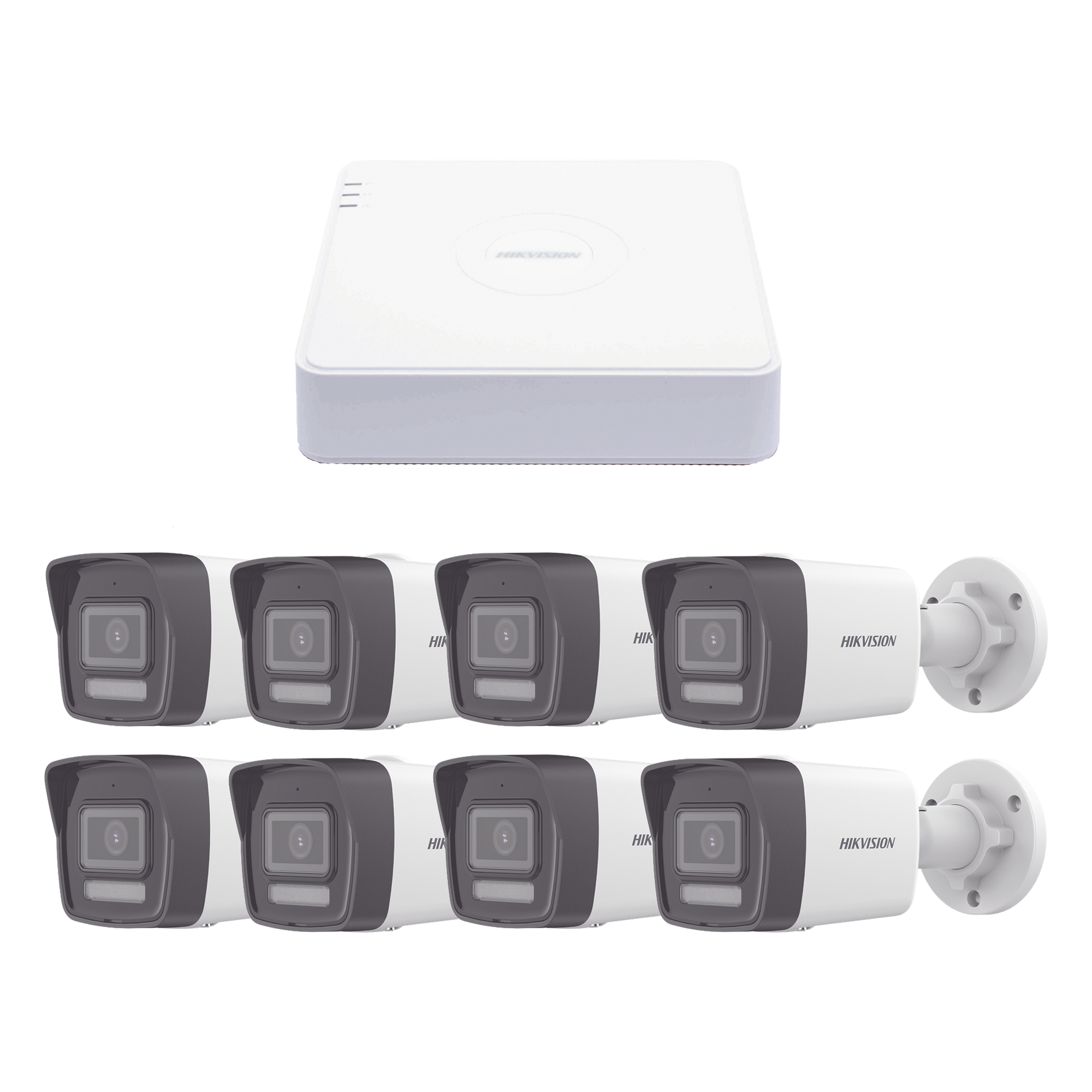 Kit de Videovigilancia IP / NVR 8 Canales PoE / 8 Cámaras Bala 2 Megapixel / ColorVu Lite / IR 30 m (98.4 ft) / Lente 2.8 mm 103° — HIKVISION · SKU KIPCV2M/8B