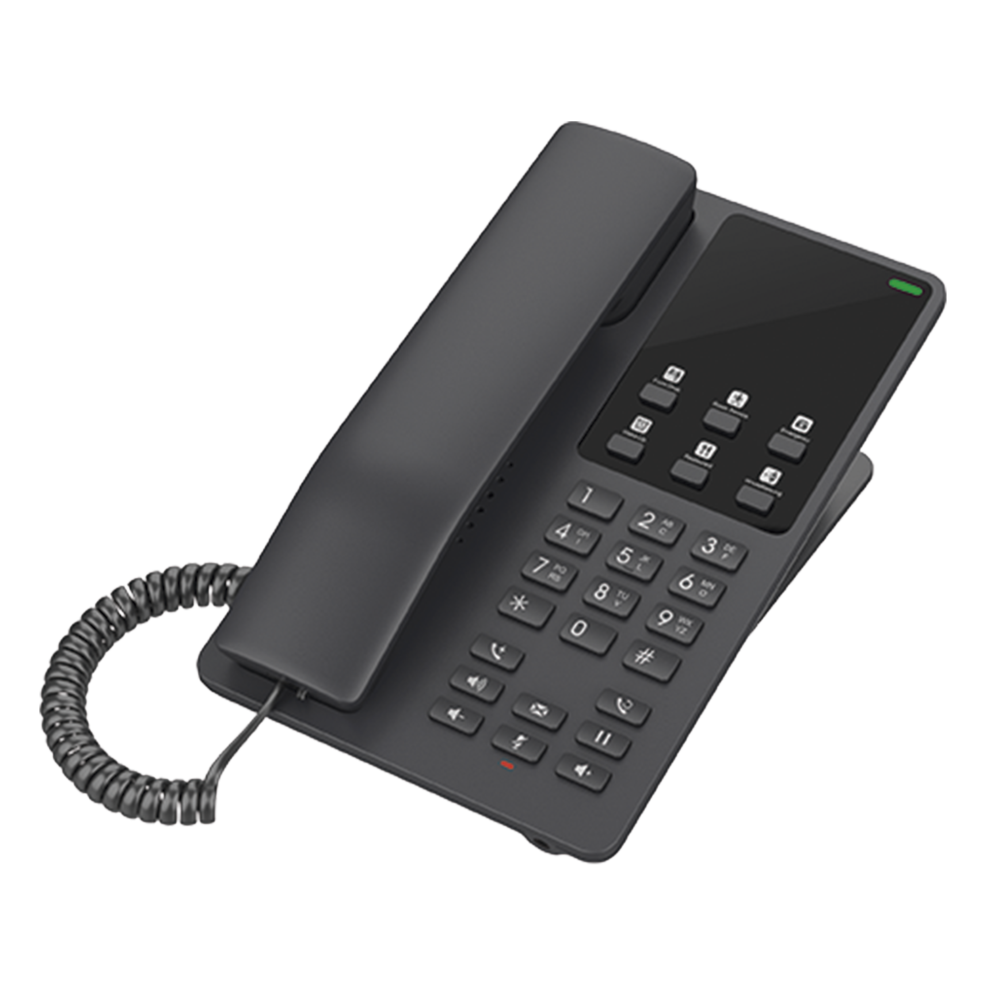 Teléfono IP Hotelero / 2 Líneas SIP / Audio HD Opus / 6 Teclas Programables / 10 Marcación Rápida / Montaje Pared o Escritorio