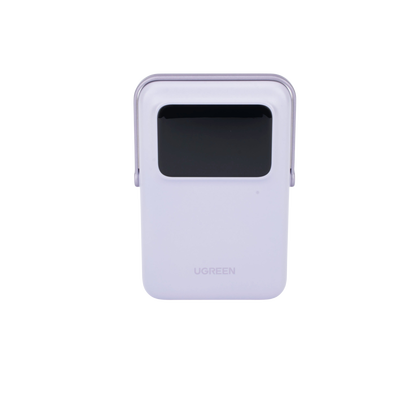 Power Bank Serie UNO Inalambrico | 10000mAh | 7.5W/20W  |  Con Emojis de Estado | Carga Rápida USB-C Bidireccional  | Pantalla TFT  Inteligente | Con Holder | Color Purple.