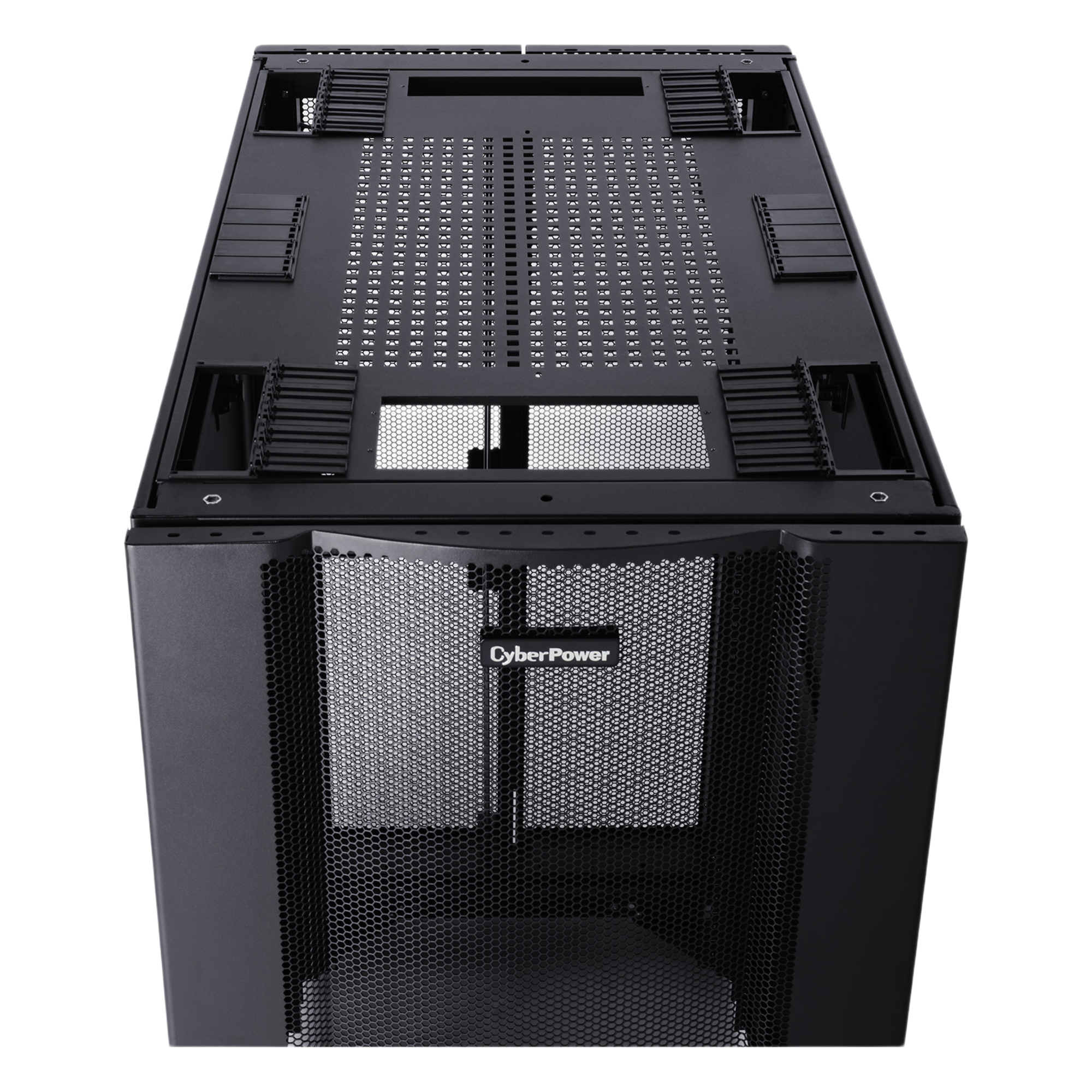 Gabinete Rack / 24U / Montaje en Pared o Piso / Carga Estática 1,365 kg / Puerta Perforada Hexagonal / Rieles Ajustables 905 mm