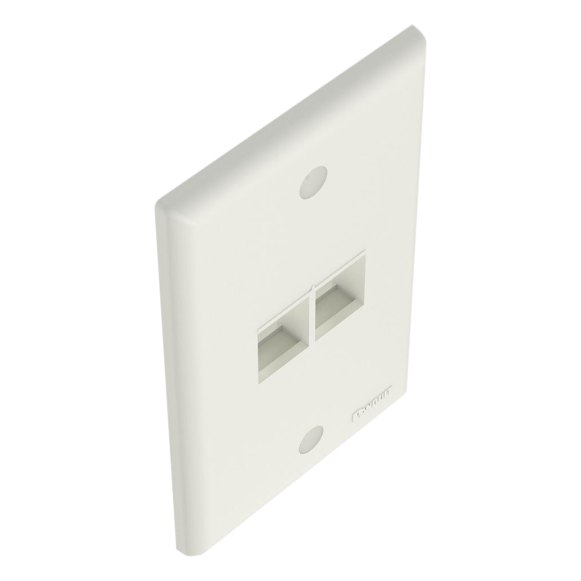 Placa de Pared Vertical / 2 Puertos Keystone / Diseño Plano / 69.8 x 114.3 mm / Blanco Mate
