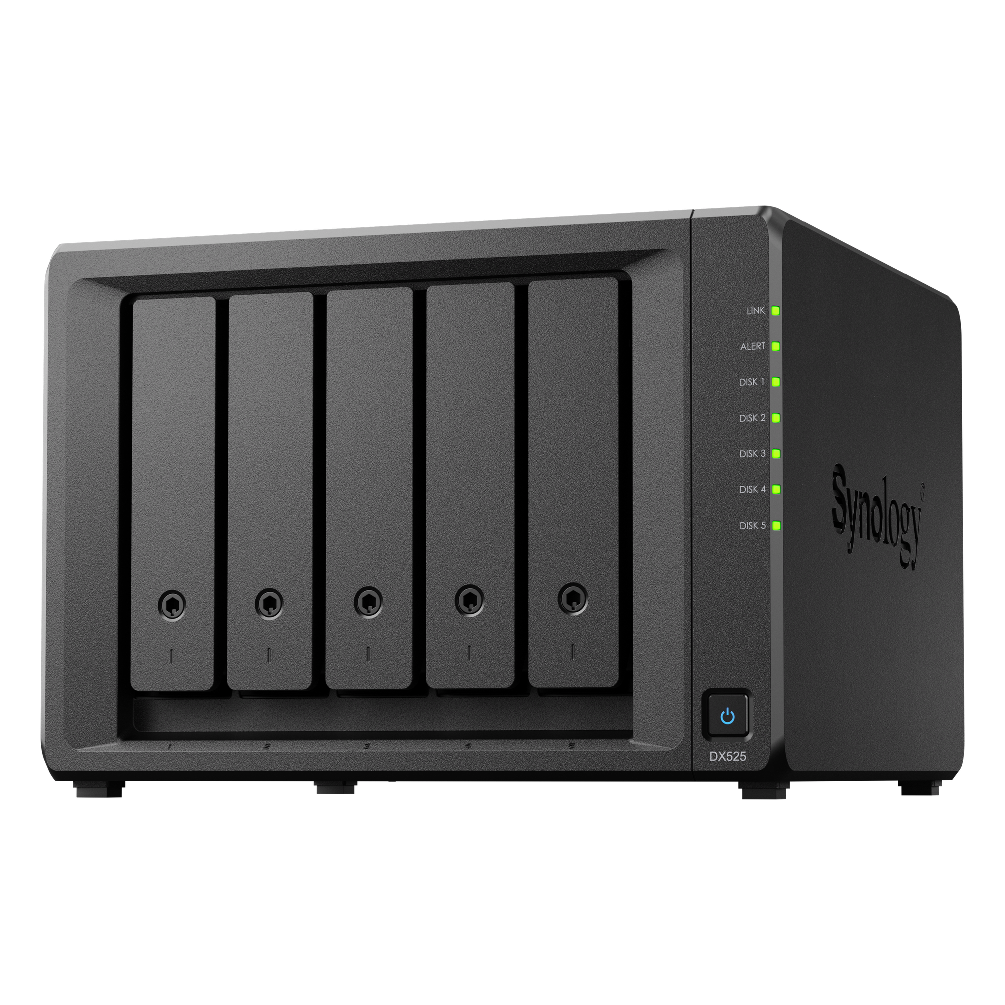 Unidad de Expansión NAS / 5 Bahías SATA / Intercambio en Caliente / USB Tipo-C / HDD y SSD 2.5" y 3.5" — SYNOLOGY · SKU DX525