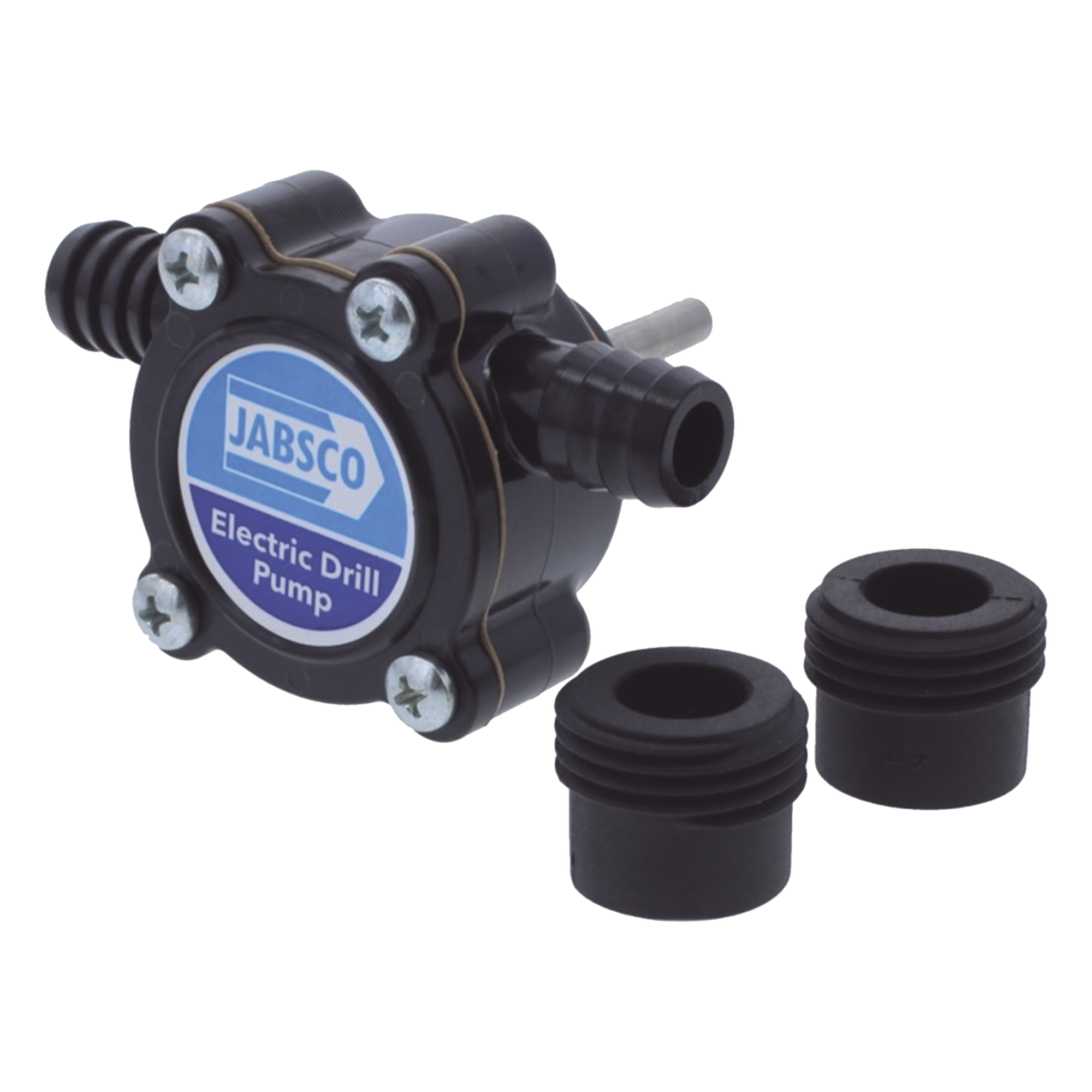 Bomba de taladro / 3.5 GPM (13 LPM) / Autocebante 3 pies (1 m) / Eje 6 mm / 0.16 kg — JABSCO · SKU 17250-0003