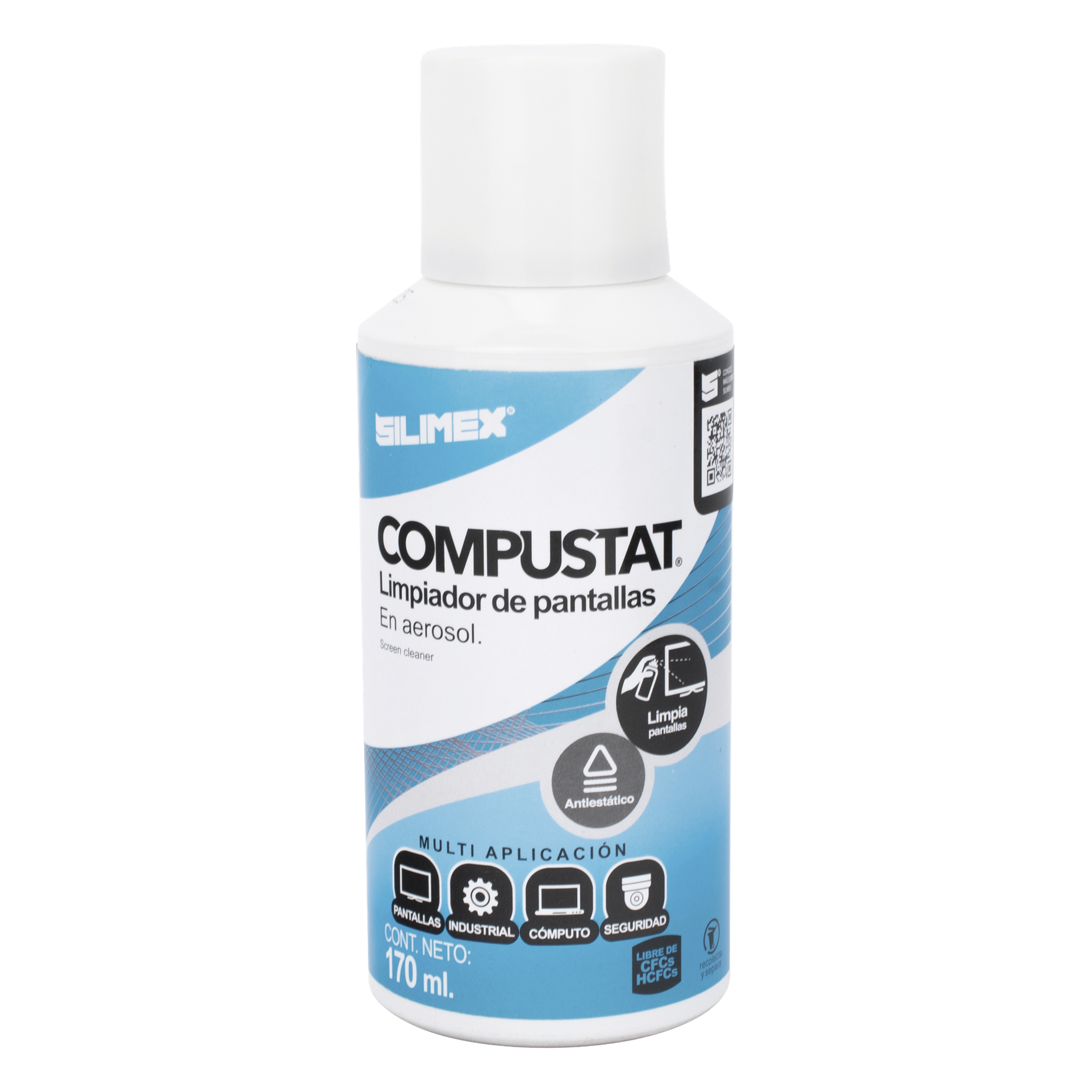 Limpiador Anti-Estático / Protección UV / Repelente de Polvo / 170 ml / Aplicación 20-25 cm — SILIMEX · SKU COMPUSTAT