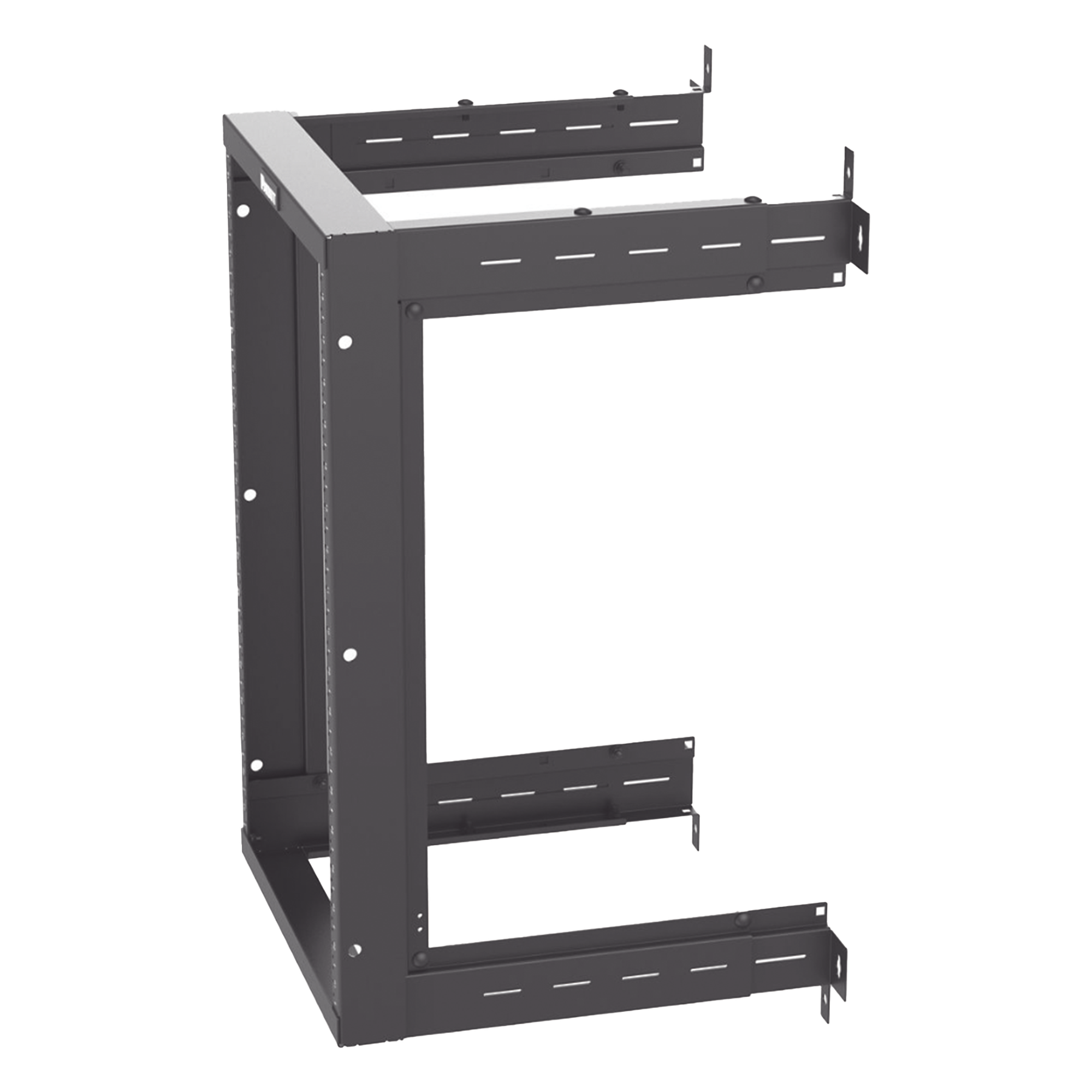 Rack de Montaje en Pared / 19 Pulgadas / 18 UR / Profundidad Ajustable 18/21.5/25 Pulgadas / Rieles Roscados #12-24 Numerados / Acero con Recubrimiento en Polvo