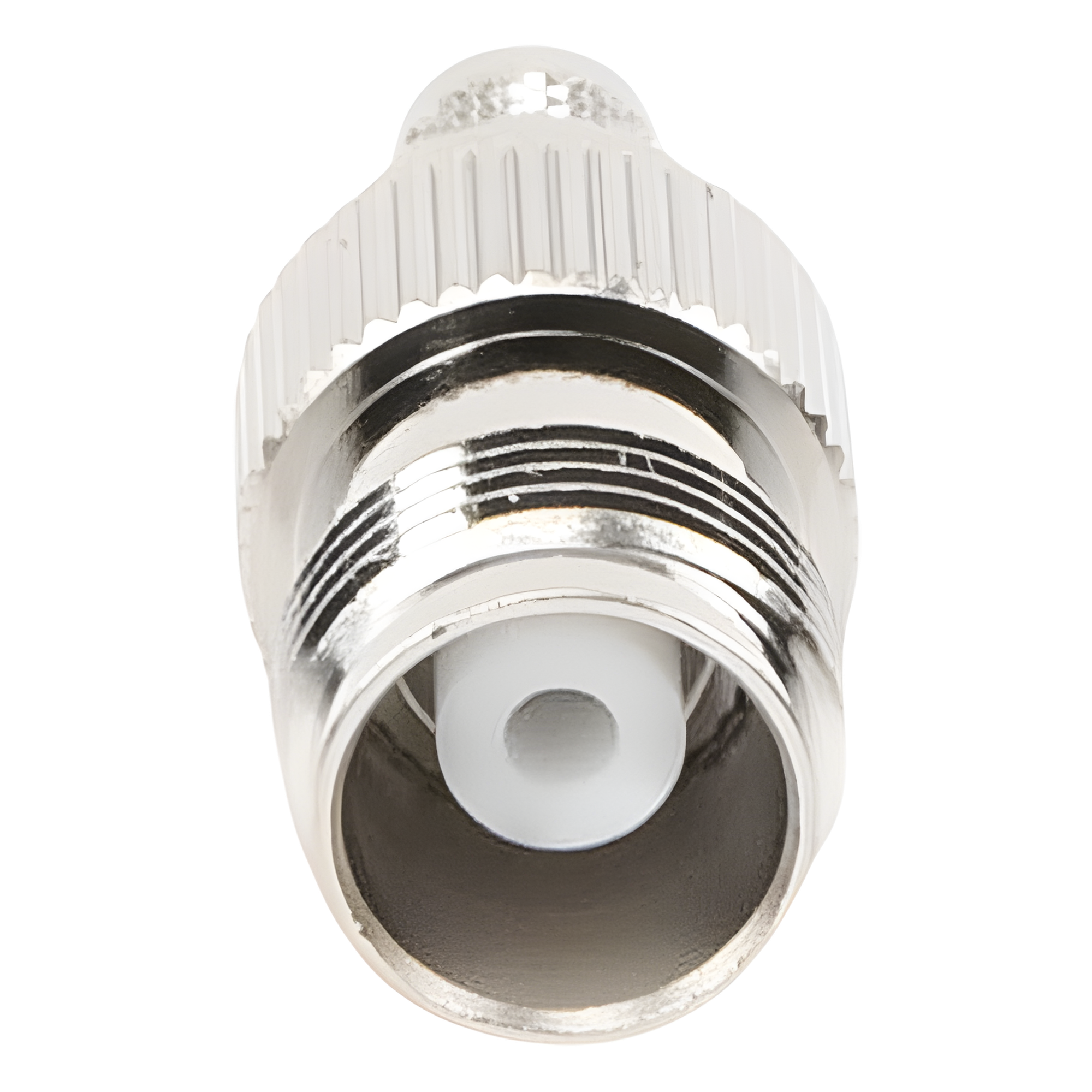 Conector TNC Hembra de Anillo Plegable para Cables RG-8/X, LMR-240, Grupo X, Níquel/ Oro/ Delrin.