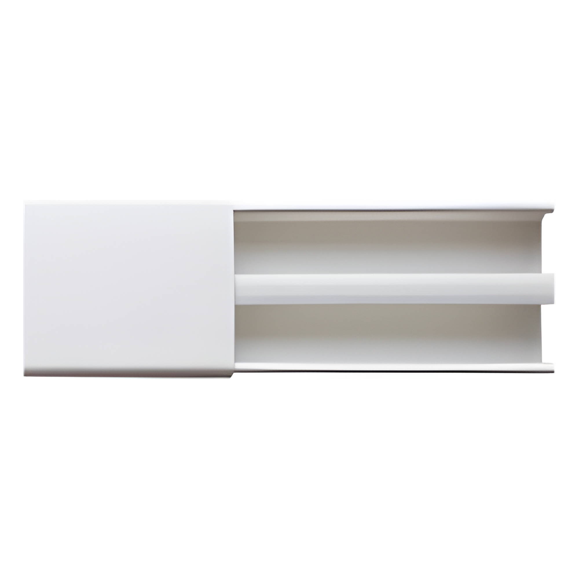 Canaleta de PVC / Dos Vías / 48 x 16 mm / Tramo 2.5 m (8.2 ft) / Auto-extinguible / Resistente UV — THORSMAN · SKU PT-48