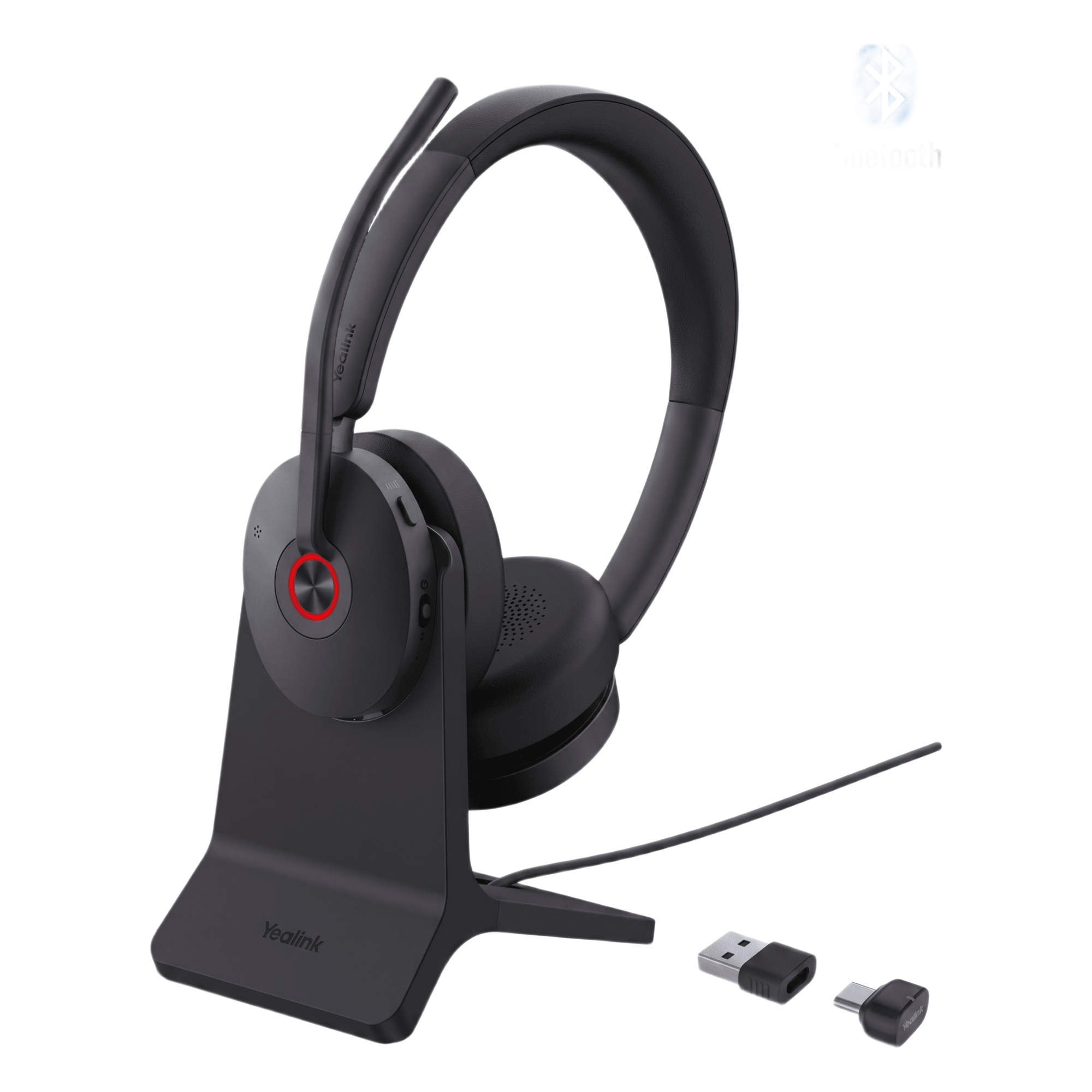Auriculares Bluetooth UC / ANC Híbrida / 6 Micrófonos / 65 Horas / Alcance 50 m (164 ft) / USB-C & A — YEALINK · SKU BH74-WITH-STAND-UC-USB-C/A