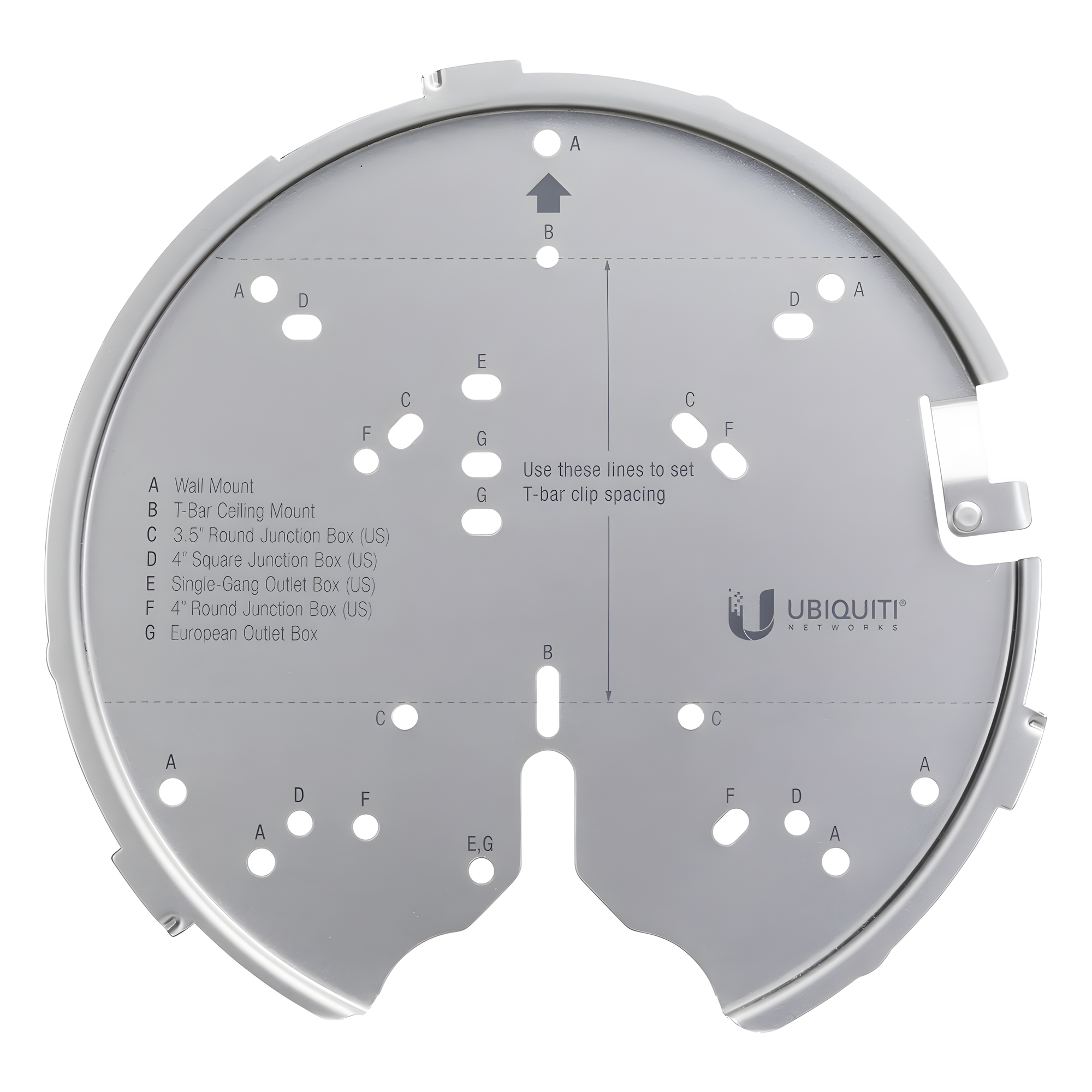 Sistema de montaje profesional / Acero inoxidable / 175.6 mm (6.9') / 139 g (4.9 oz) / Compatible con cajas 4S y 5S — UBIQUITI · SKU U-PRO-MP