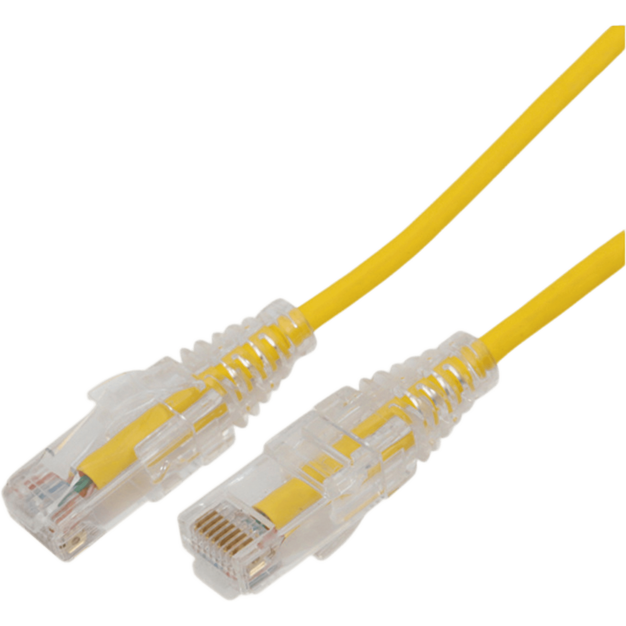 Cable de Parcheo Slim UTP Cat6A - 10 Metros (32.81 Pies) Amarillo, Diámetro Reducido (28 AWG)