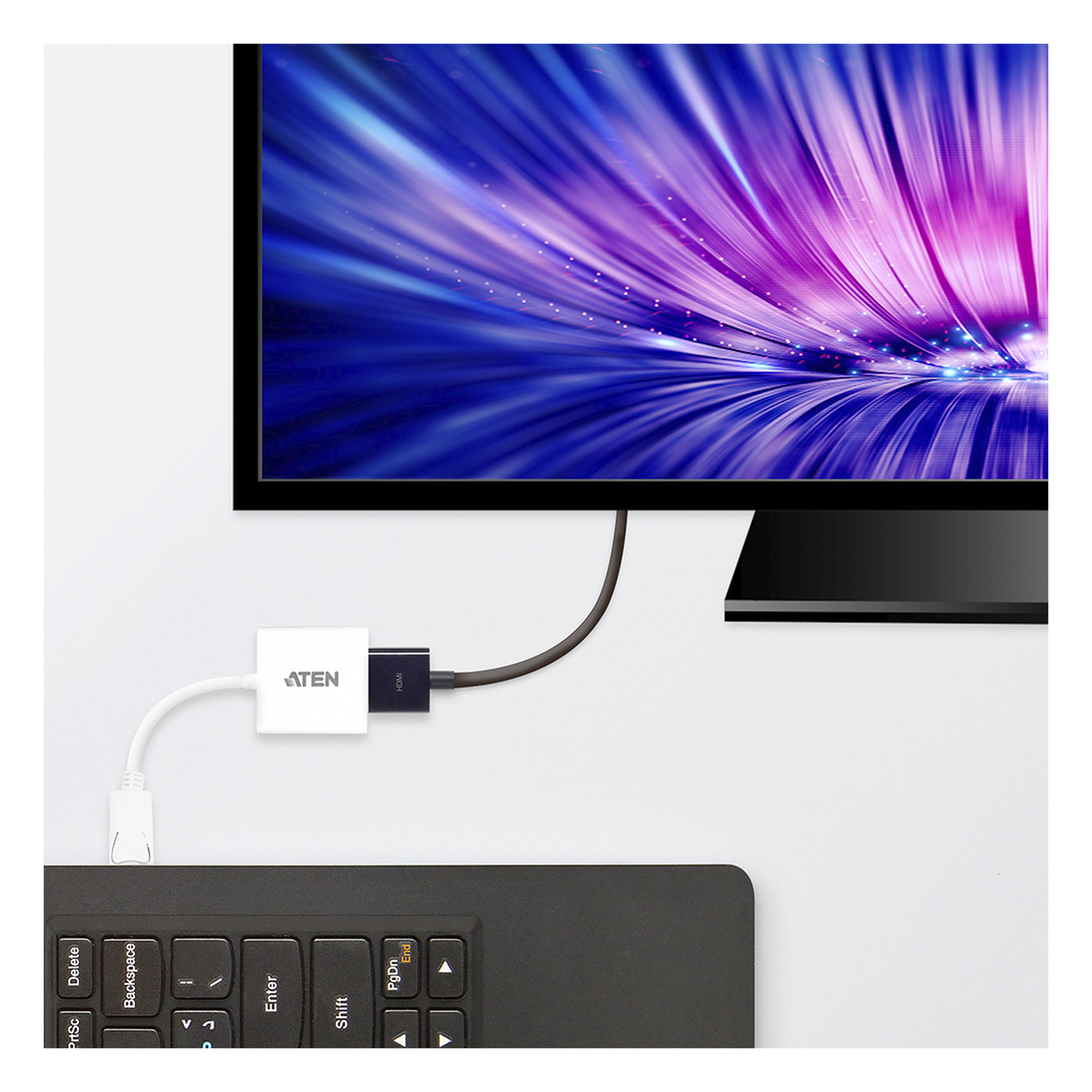 Adaptador de Video / DisplayPort Macho a HDMI Hembra / 1080p 60Hz / Conversión DP 1.2a a HDMI 1.4 / Audio Integrado / Plug and Play