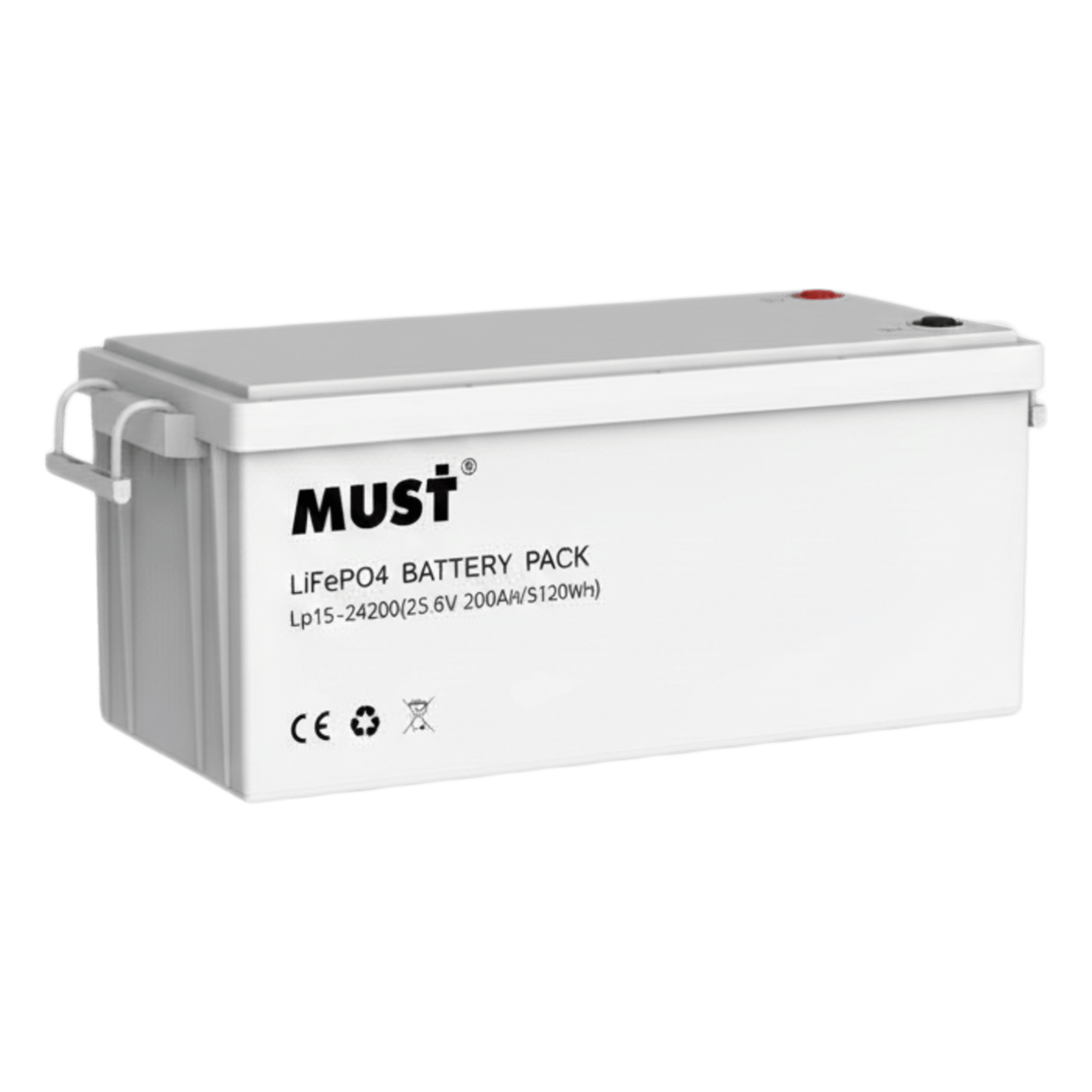 Batería LiFePO4 / 25.6 Vcd / 100 Ah / 2.56 kWh / 13 kg / Uso Solar 24V — MUST · SKU LP1524100
