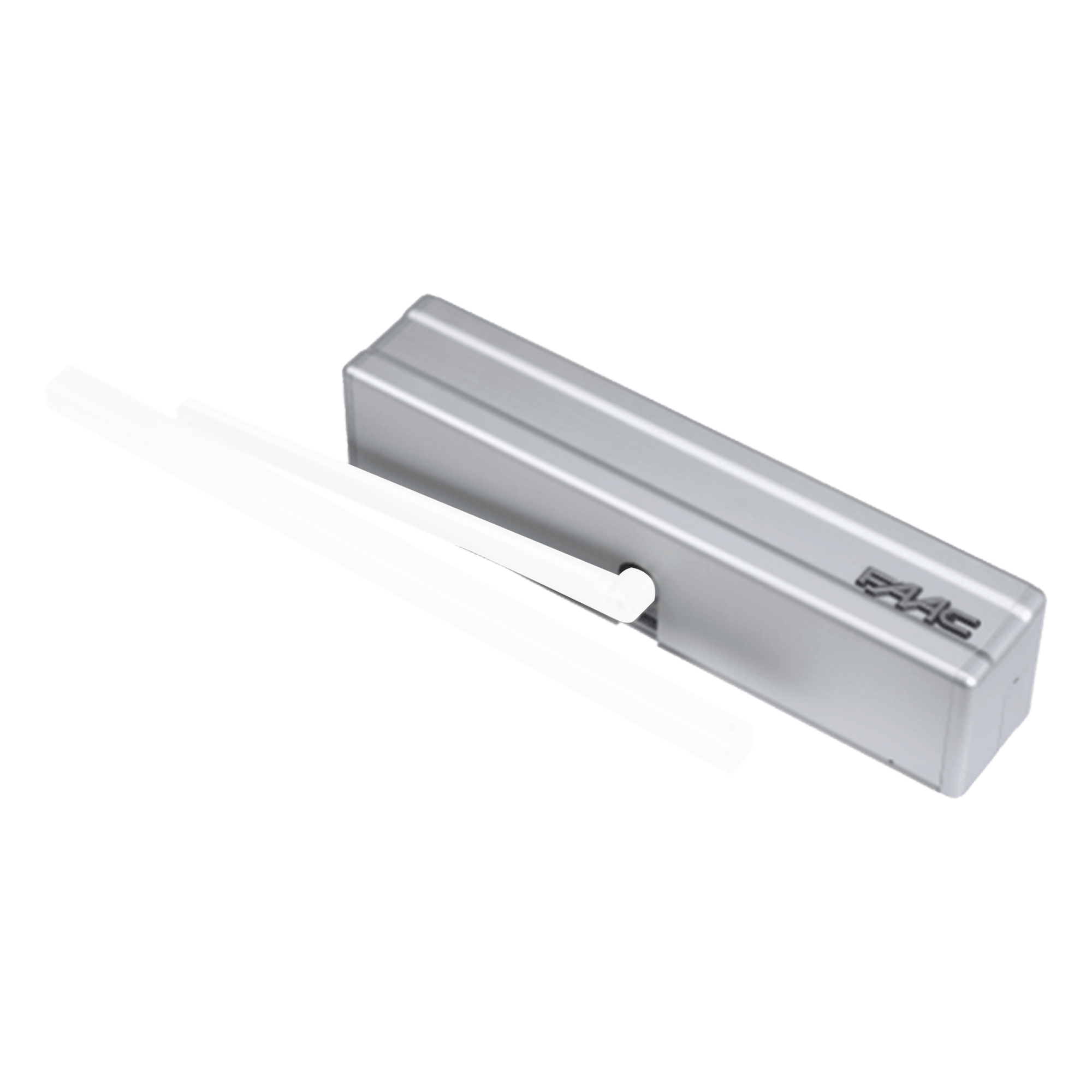 Operador para Puertas Batientes / Motor 24V / 110 VAC 100W / Apertura 100° / Frecuencia de Uso 100% / IP23 Interior / Dimensiones Compactas — FAAC · SKU 10541512