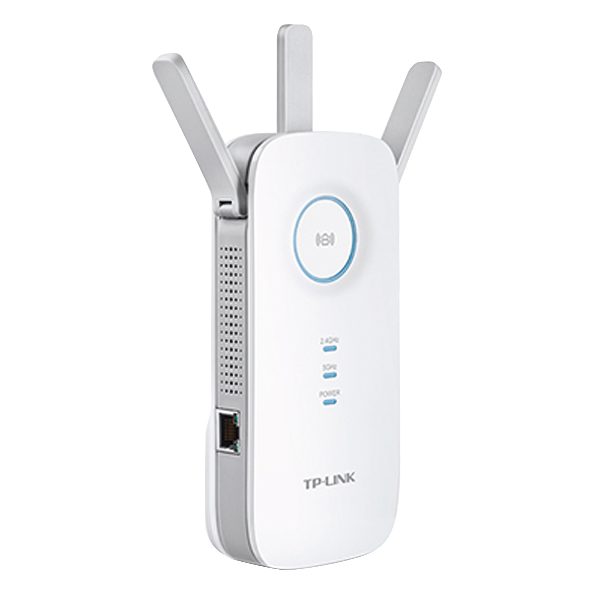 Repetidor WiFi AC / 1750 Mbps / Doble Banda 2.4 y 5 GHz / Puerto Gigabit / 3 Antenas Externas / Cobertura 929 m² (10,000 ft²) — TP-LINK · SKU RE450