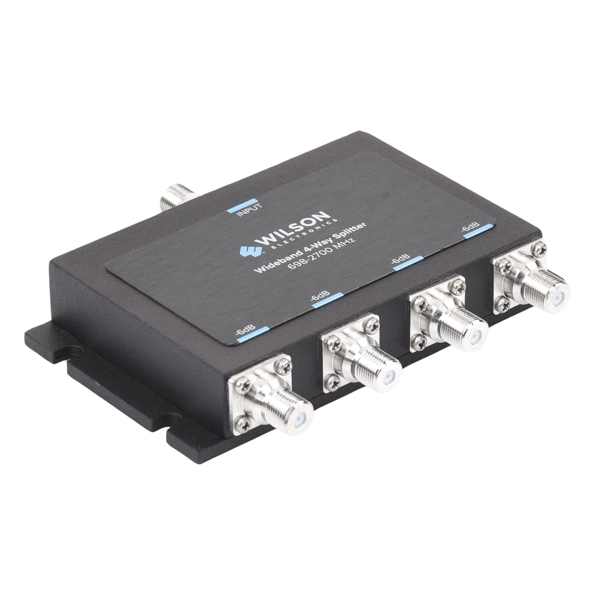 Divisor de Potencia de 4 Vías / 6 dB Pérdida por Puerto / 698-2700 MHz / Conectores F Hembra / 75 Ohm