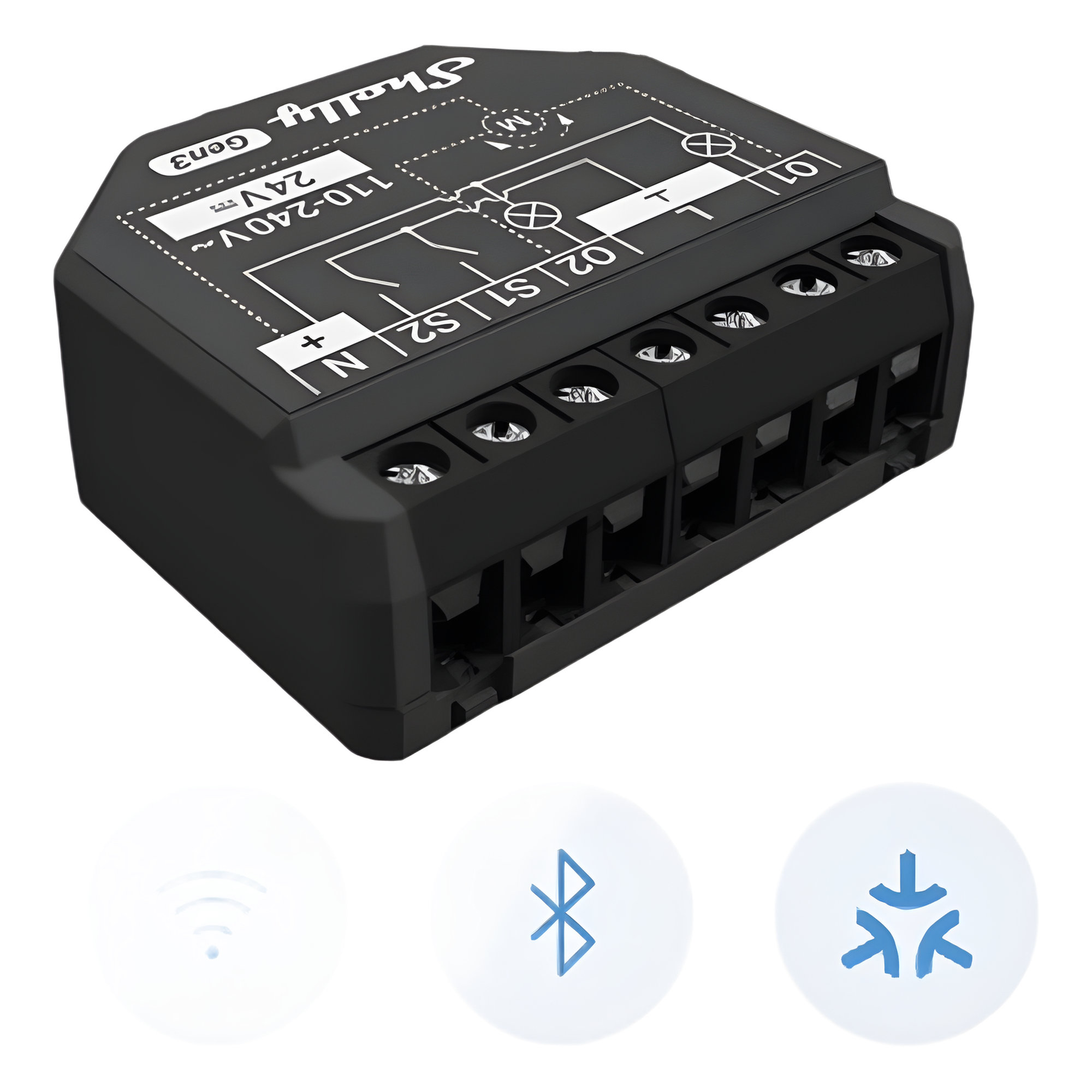 Apagador inteligente Wifi 2.4 / 2 canales  Para apagador doble / 10A por canal / Compatible con asistentes de voz