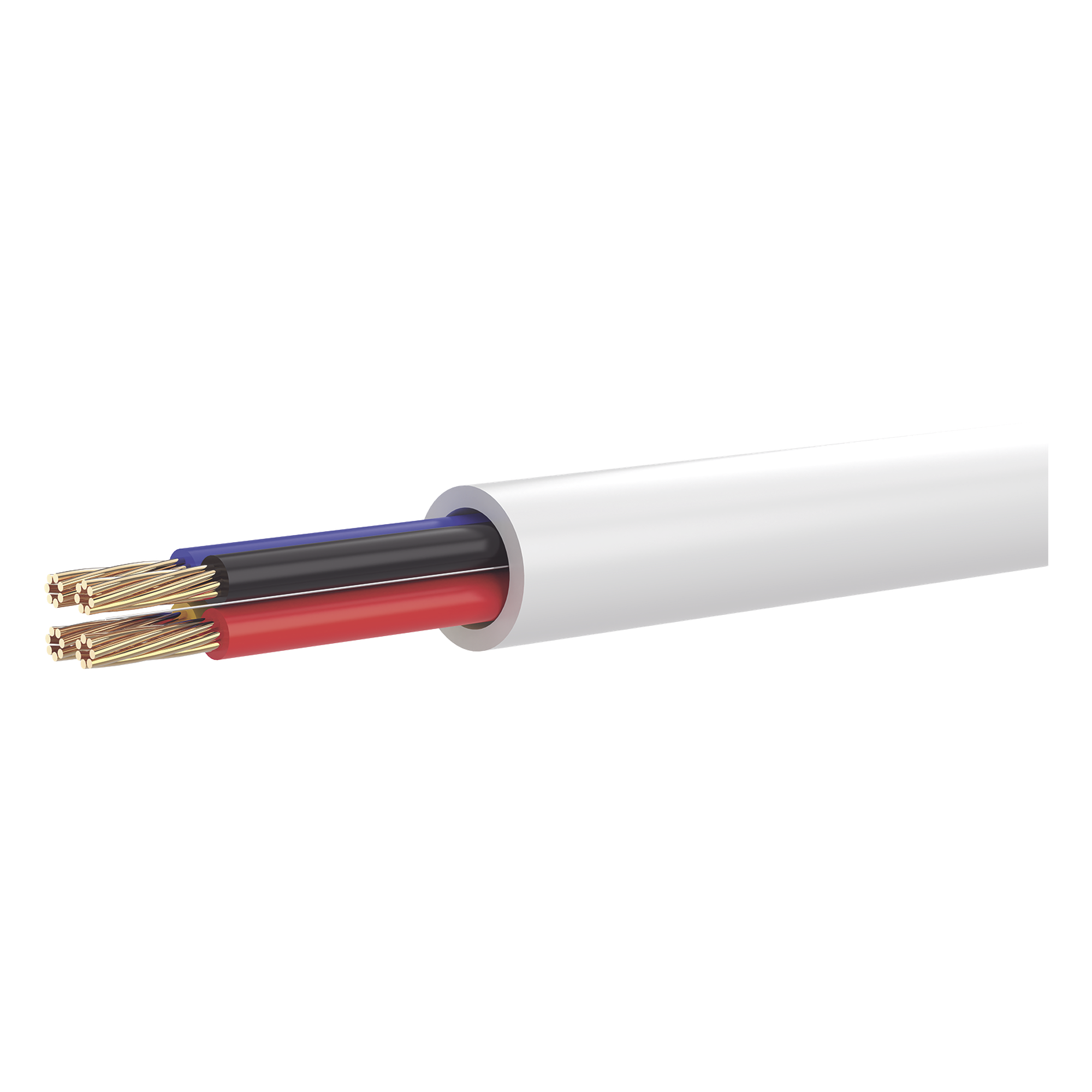 Cable para Alarma / 4 Conductores / 22 AWG / CCA / Bobina 100 m (328 ft) / Forro Blanco Resistente a UV — HIKVISION · SKU DS-1AC4AUC0M
