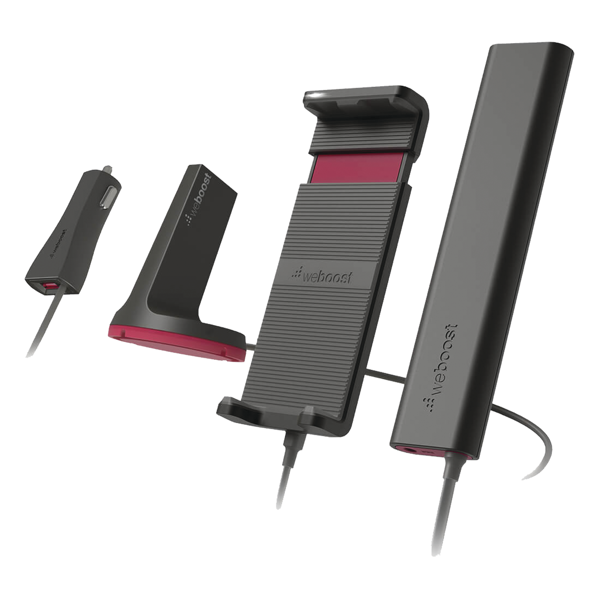 Amplificador de Señal Celular para Vehículos / 4G LTE y 3G / Cobertura 32x / Puerto USB 5V/2.1A / Soporte hasta 7.5 Pulgadas / Antena Magnética — WILSONPRO / WEBOOST · SKU 470-135