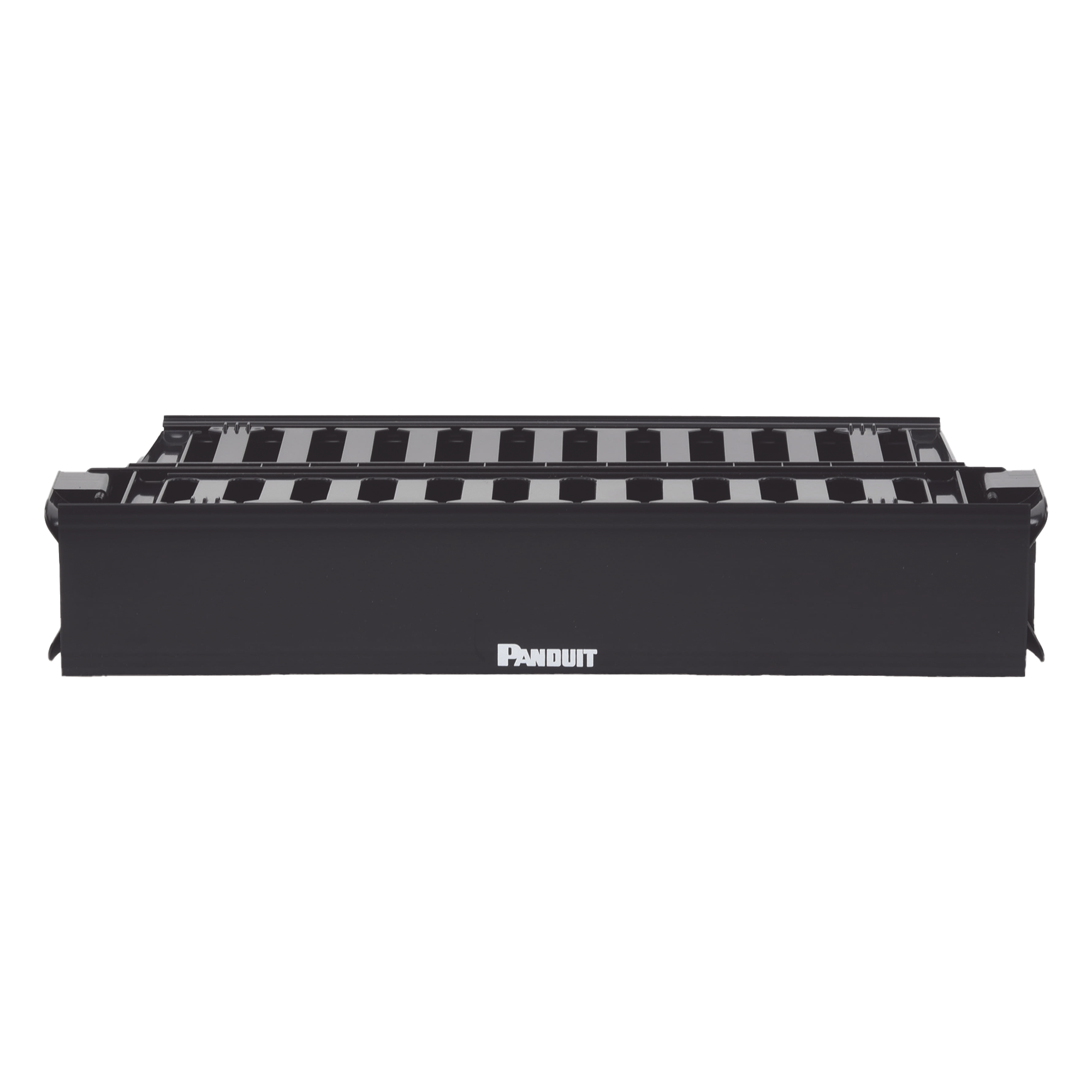 Organizador de Cables Horizontal / Doble Frontal y Posterior / 2UR / 19in / Con Tapa Extendida