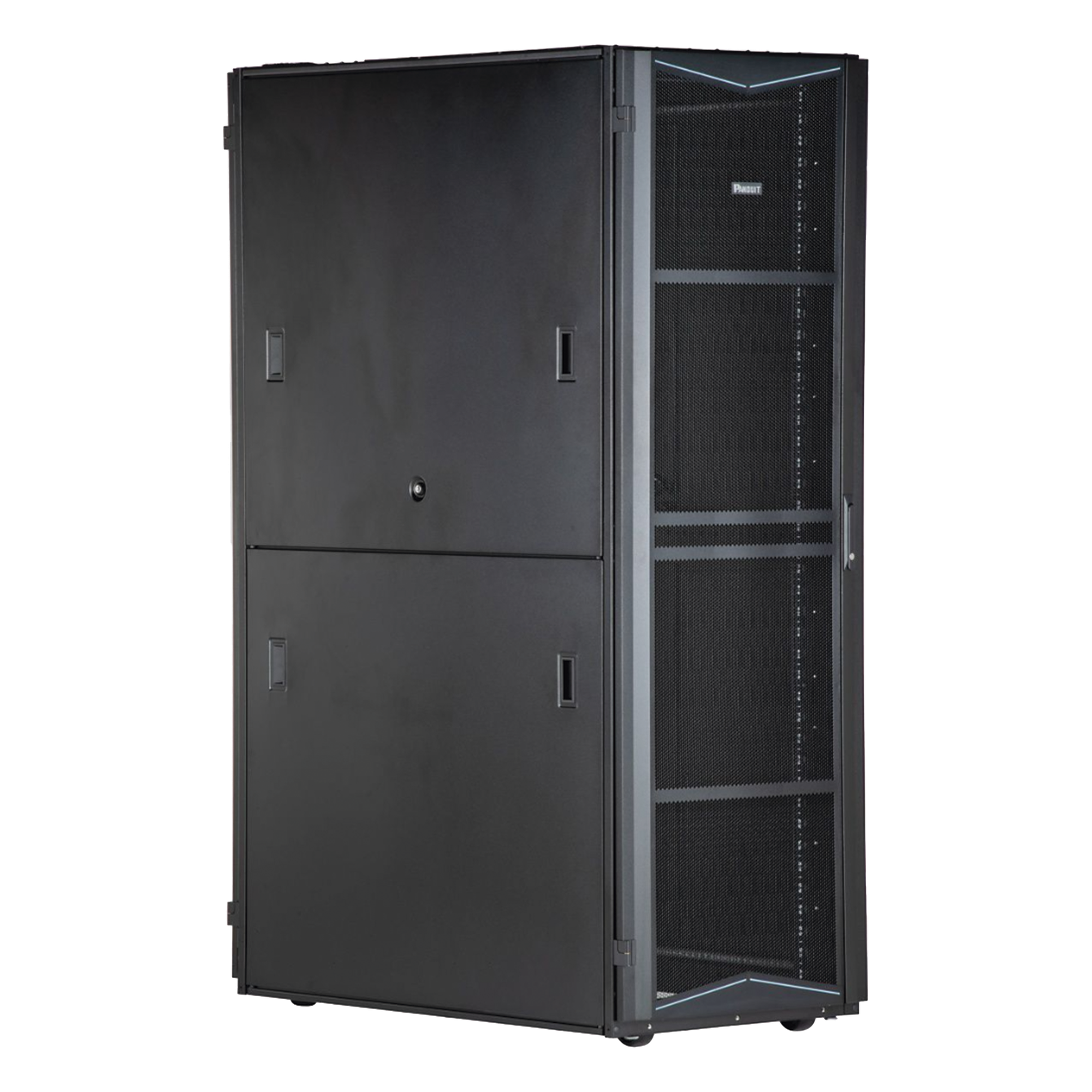 Gabinete para Centros de Datos / 42 UR / 800 mm Ancho / 1200 mm Profundidad / 2.62 x 3.94 pies / Acero / Negro