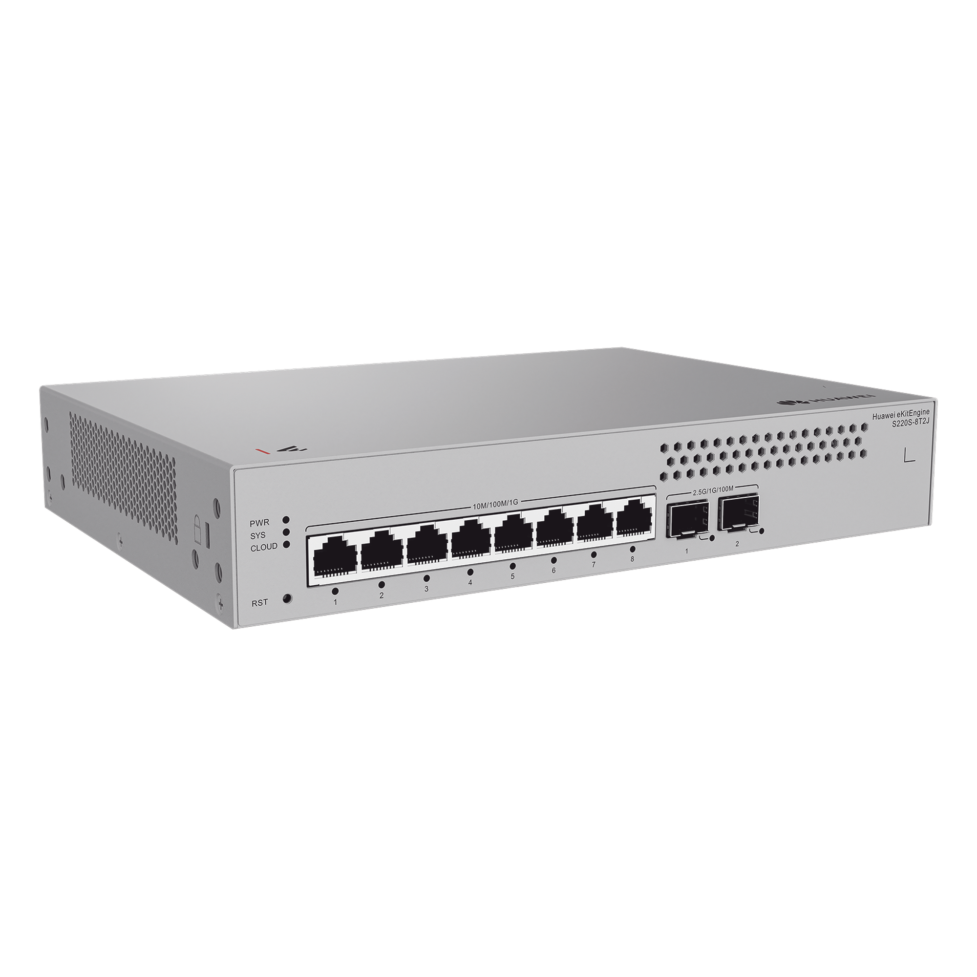 Switch de Acceso Administrable Capa 2 / 8 Puertos Gigabit / 2 Puertos SFP 1/2.5 Gbps / 26 Gbit/s Non-Blocking / Sin Ventiladores / Gestión en la Nube