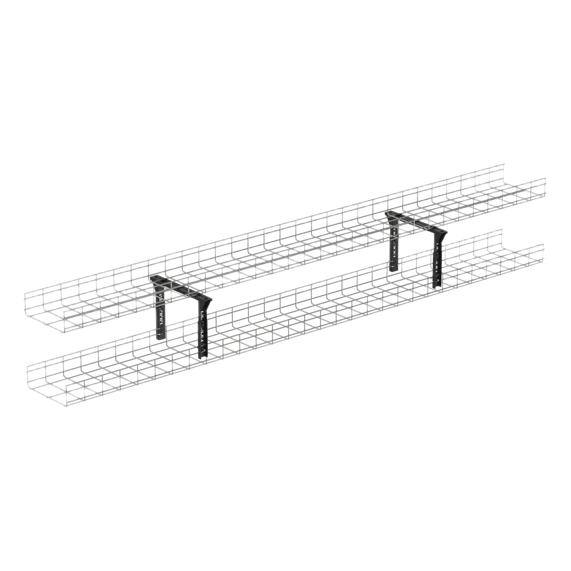 Soporte Trapezoidal Apilable / 300 mm (12") Ancho / Acero Recubierto en Polvo / Negro / Centros de Datos