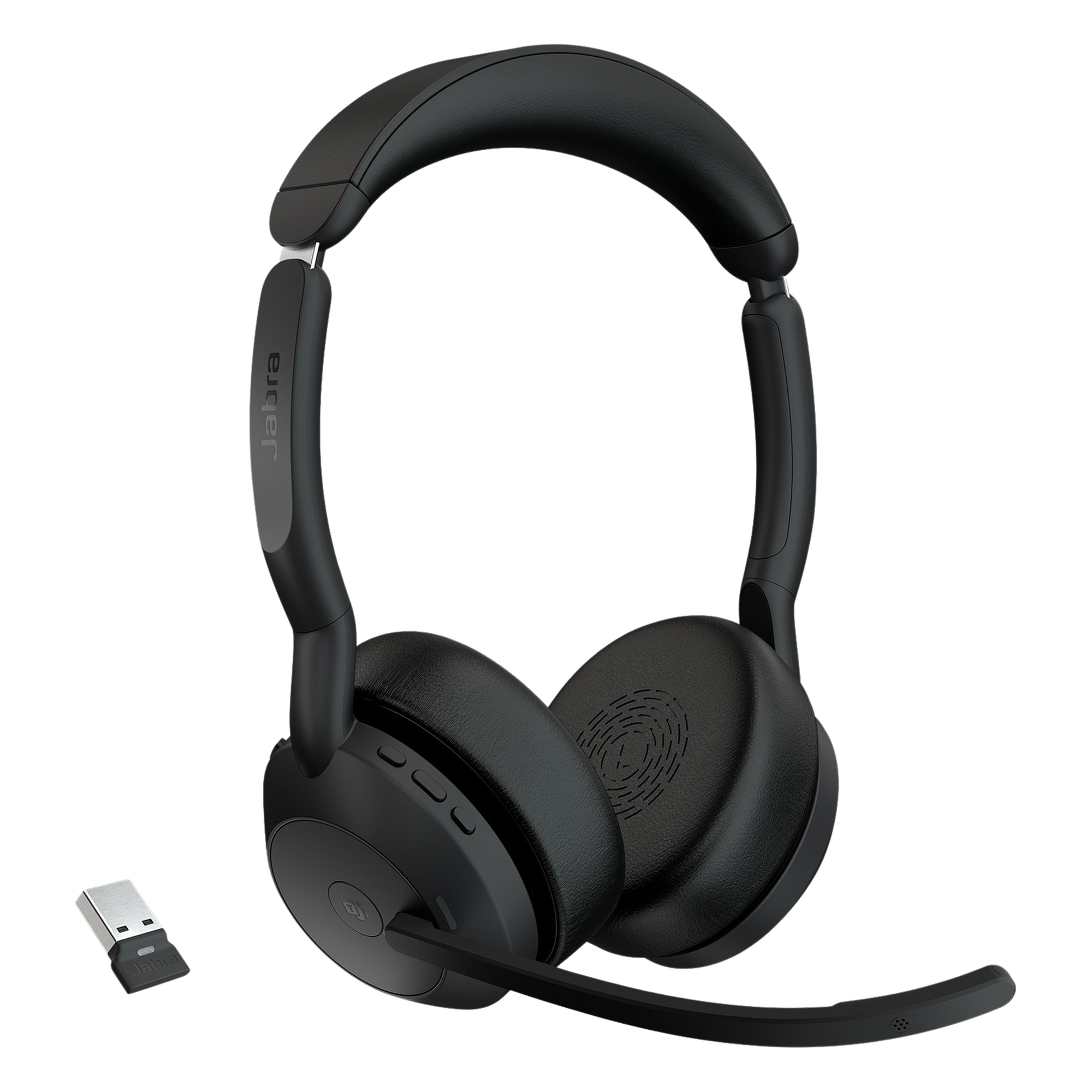 Diadema Bluetooth / Cancelación Activa de Ruido / 18h Batería / Alcance 30 m (98.4 ft) / 2 Micrófonos MEMS / USB-A — JABRA · SKU EVOLVE255STEREOMSA