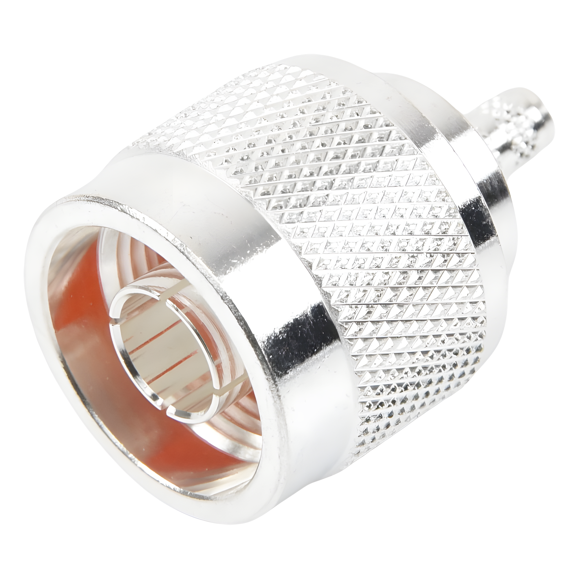 Conector Coaxial N Macho / Anillo Plegable / Cable RG-142/U / Cuerpo Bronce Plateado / Contacto Oro / Aislante Teflón