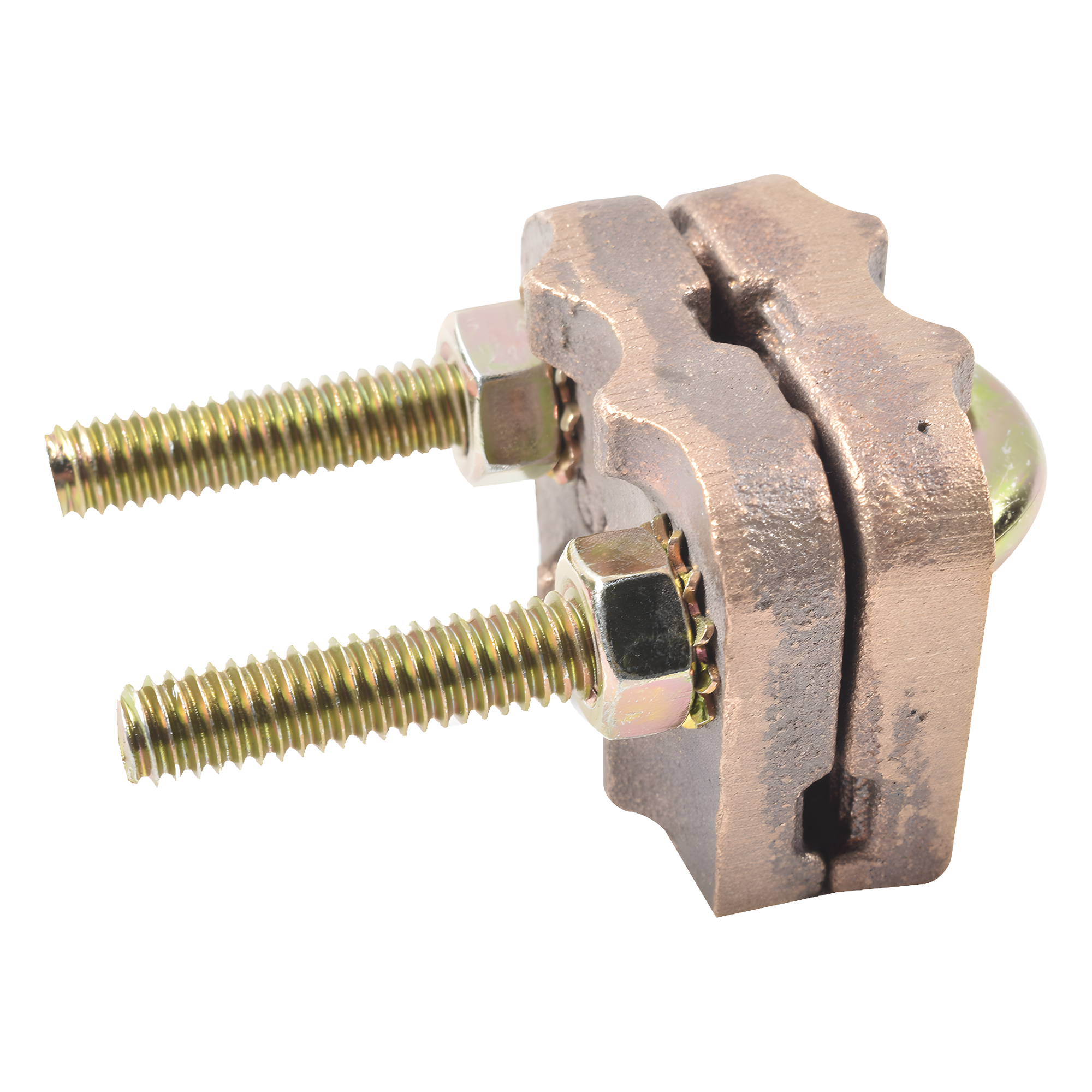 Conector de Puesta a Tierra / Varilla 5/8" a 1" / Cable 4 a 3/0 AWG / Tubería 3/8" a 3/4" / Bronce — TOTAL GROUND · SKU TG-AB18