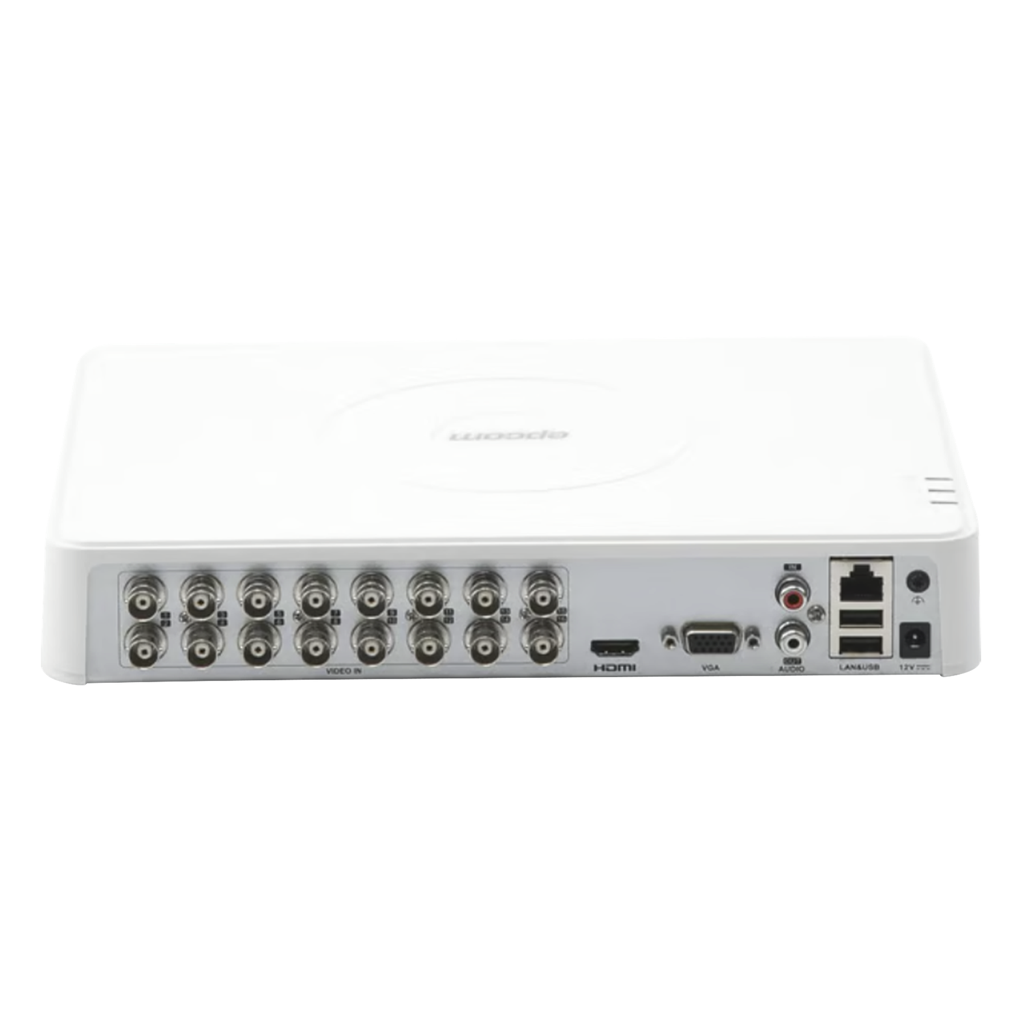 DVR Híbrido / 16 Canales TurboHD + 2 Canales IP / 1080p Lite / AcuSense Lite / Audio por Coaxitron / H.265+ / 1 Bahía HDD / Salida HDMI y VGA Full HD