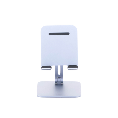 Soporte de Aluminio para IPad & Tablet | Plegable |Angulo Ajustable de 180° y 270° | Base Antideslizante | Protección  de Silicona | Amplia Compatibilidad con dispositivos de 7.9'' a 12.9'' | Aluminio Solido | Color Gris