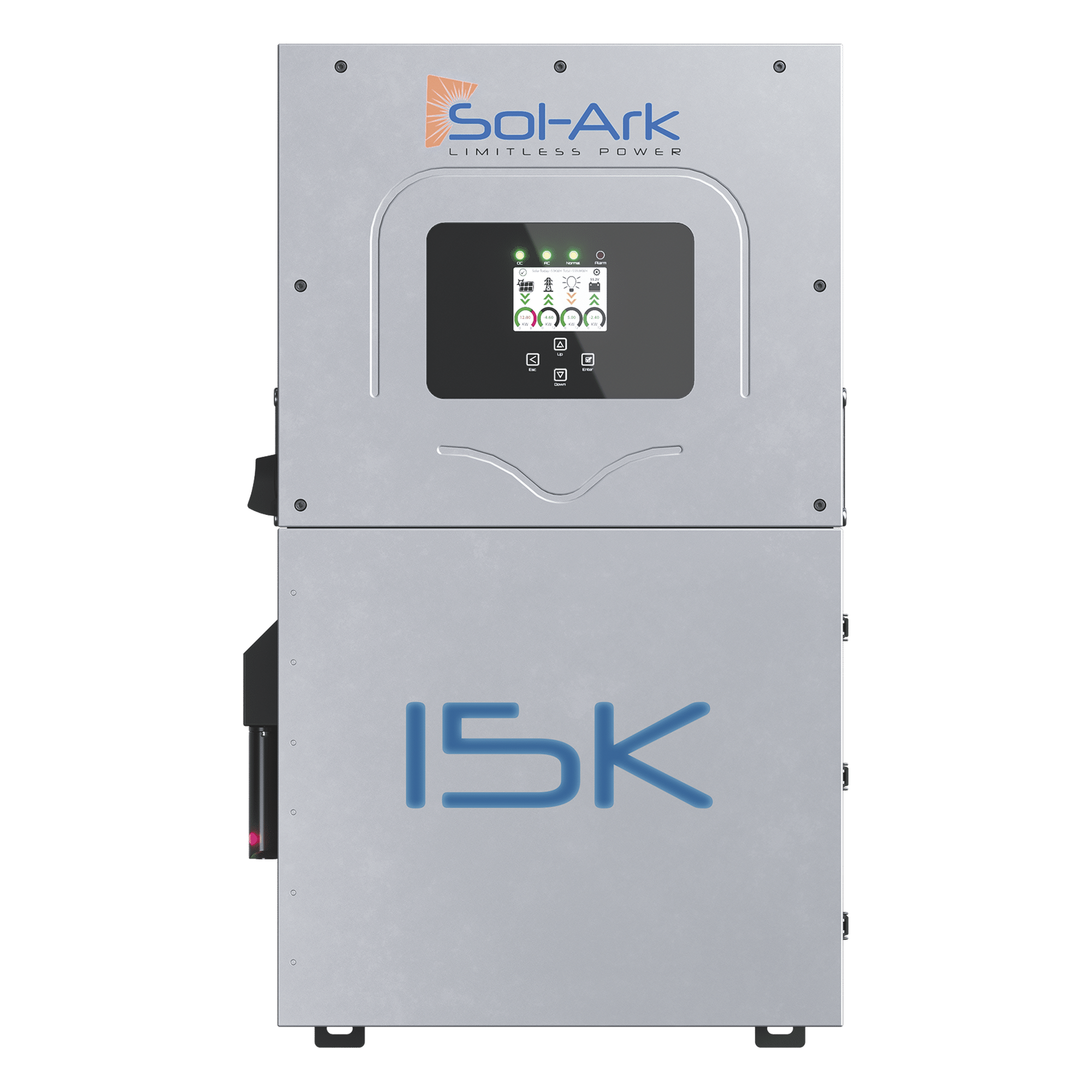 Inversor Híbrido / 15 kW / 220 Vcc / Fase Dividida / 19.5 kWp FV / 3 MPPT / IP65 / 48 Vcc Baterías — SOL-ARK · SKU 15K2P