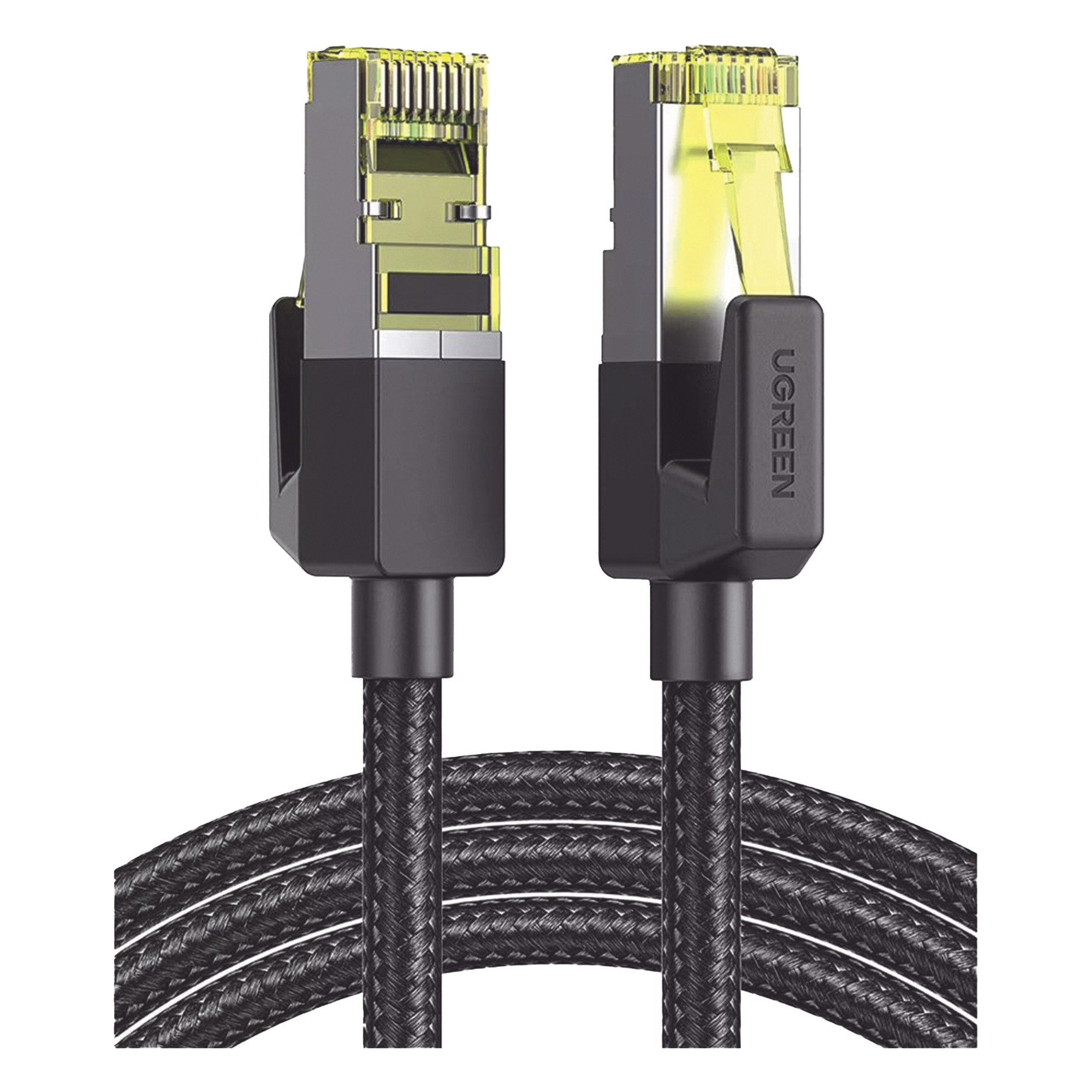 Cable Ethernet / Cat7 / F/FTP / 10 Gbps / 600 MHz / 1 m (3.28 ft) / Malla Nylon — UGREEN · SKU 80421