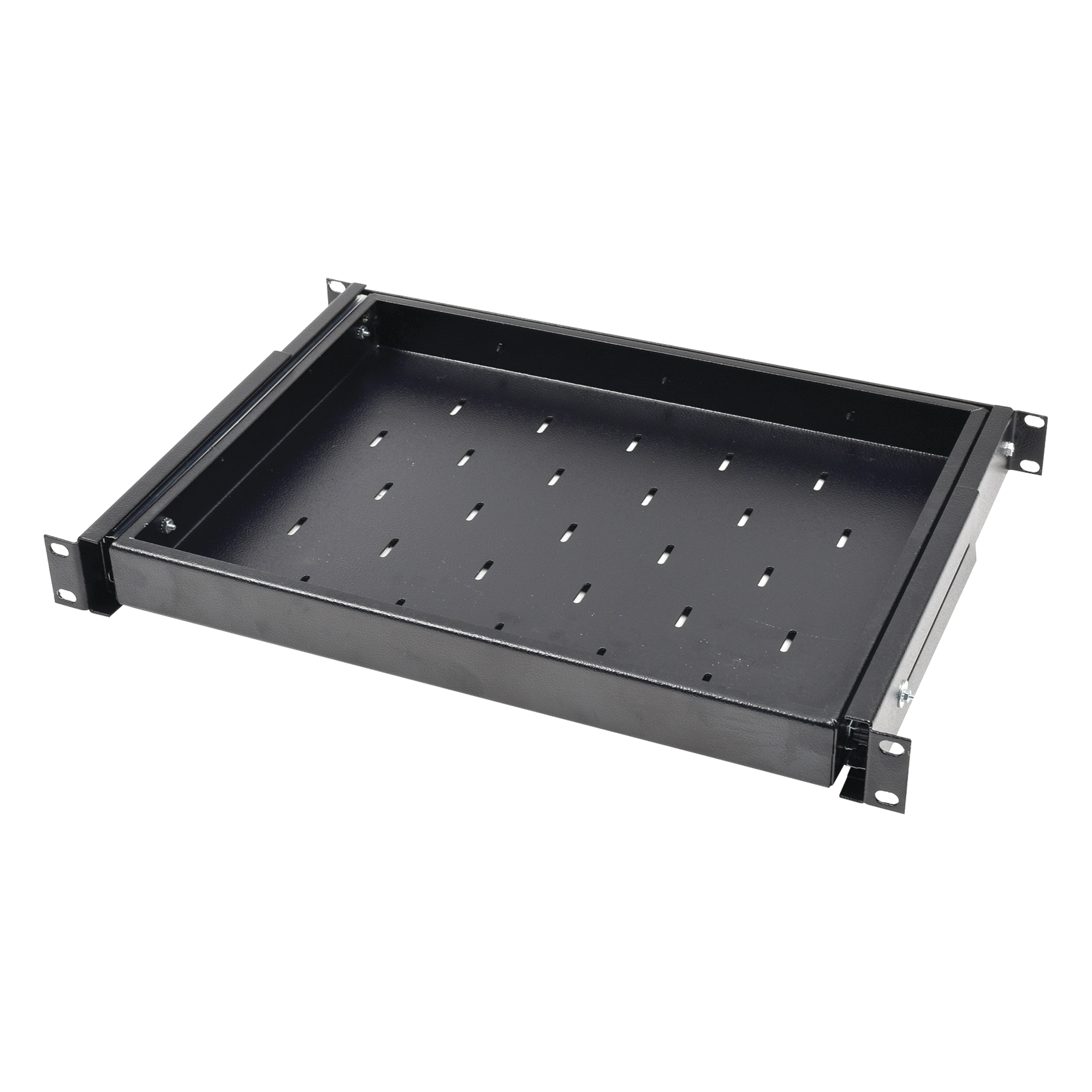 Charola Deslizable para Rack / 1U / 30.5 cm (12 in) de Profundidad / Carga 9 kg / Acero con Pintura en Polvo / Compatible 2 y 4 Postes