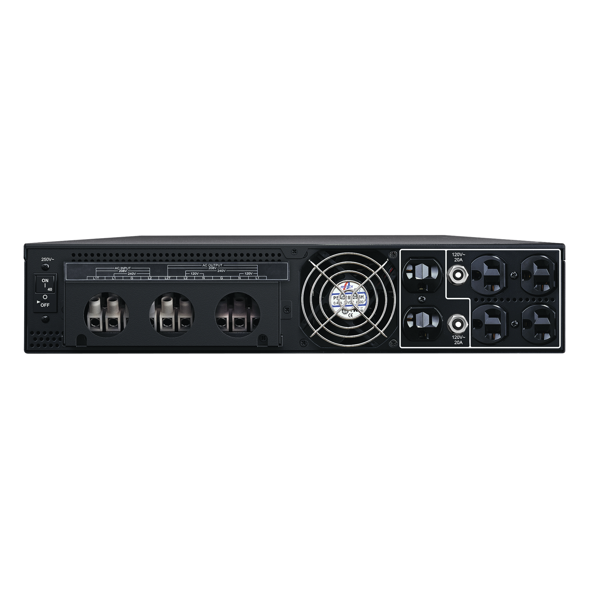 Transformador Reductor / 10,000 VA / 10,000 W / 208V a 120V / 6 Salidas NEMA 5-20R / Rack 2U / Cable 3 pies (0.9 m)
