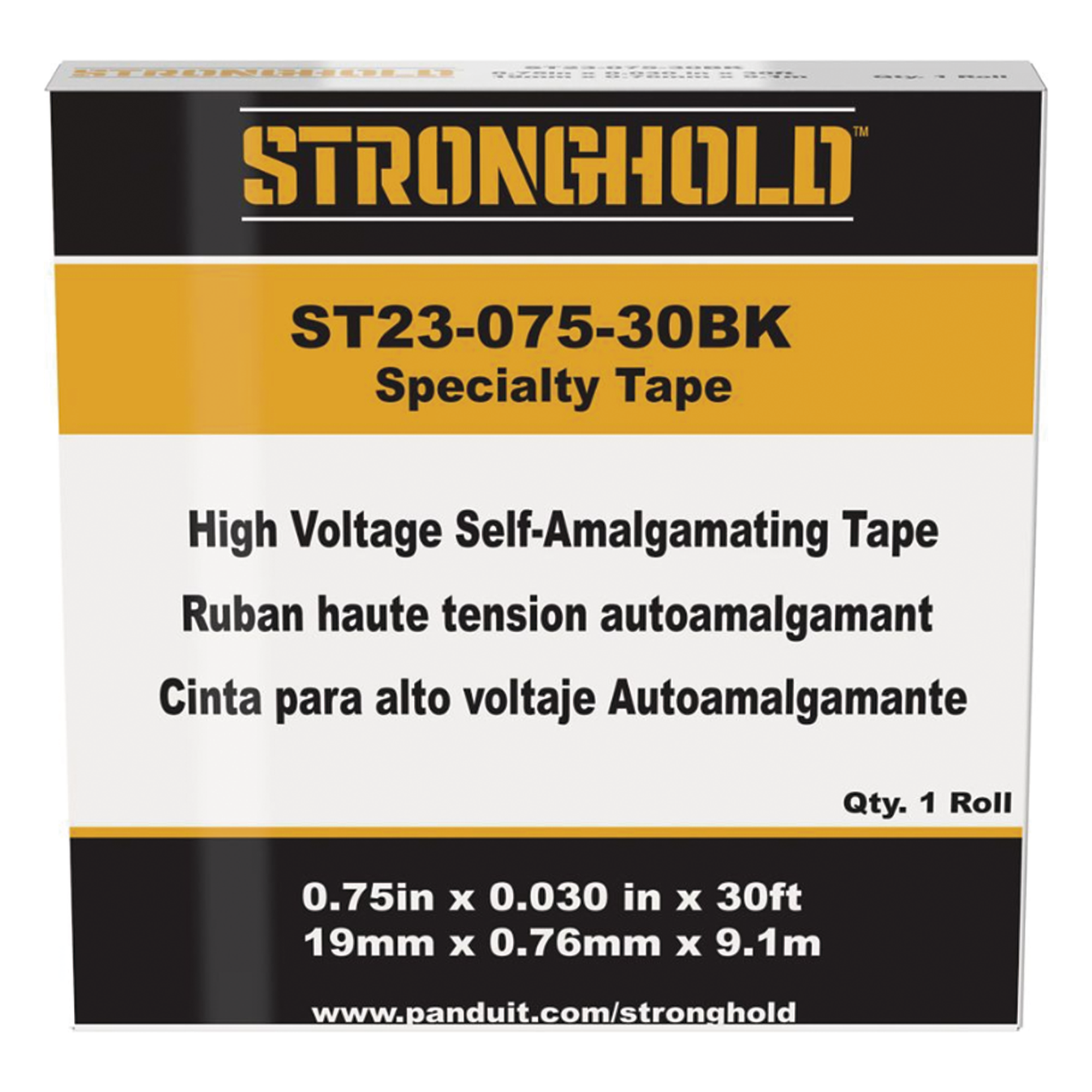 Cinta Aislante de Alto Voltaje / Autofusionable EPR / 69 kV / 30 mil (0.76 mm) / 19 mm x 9.1 m (29.8 ft) / 90°C / Industrial
