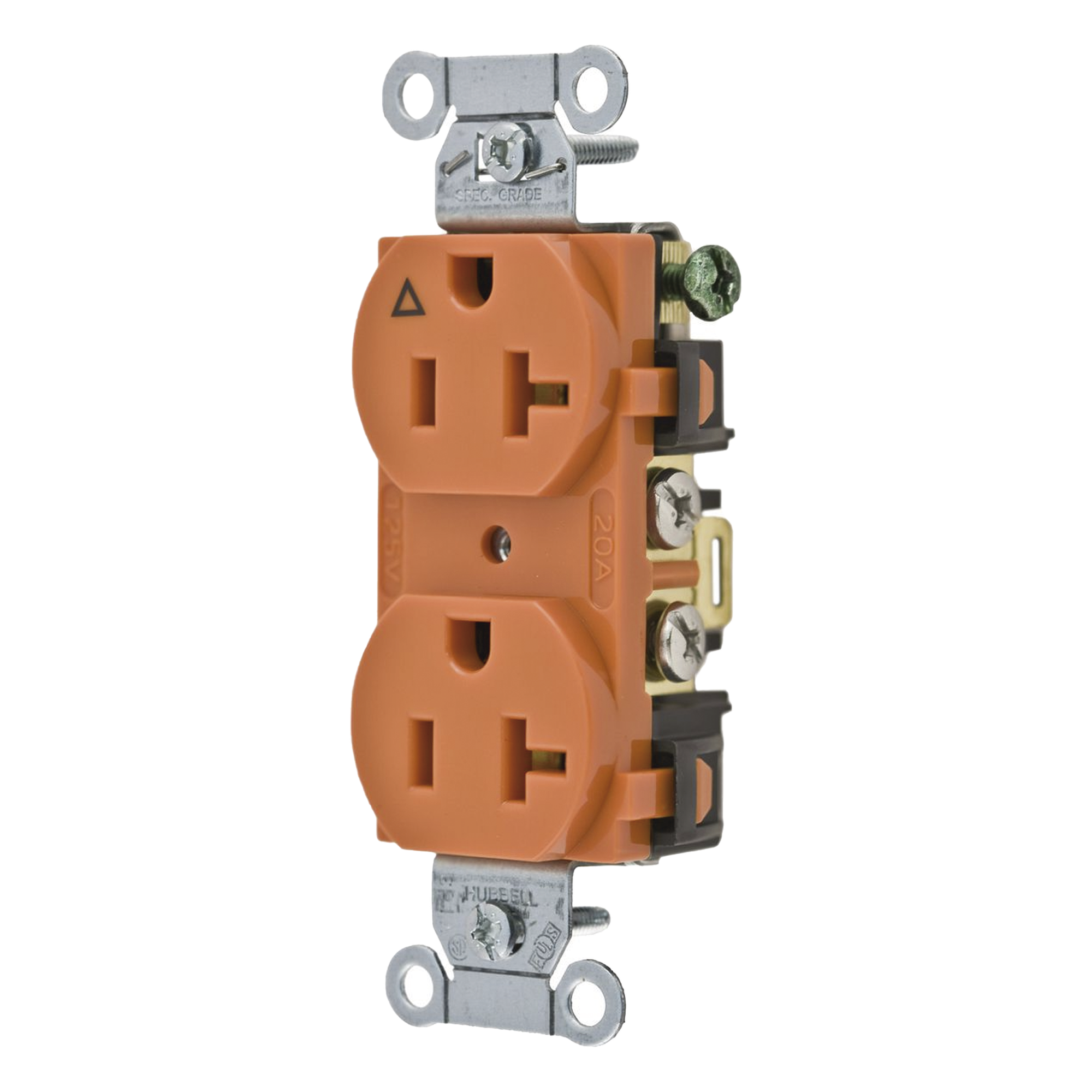 Contacto Dúplex Grado Comercial / 20 A 125 V / NEMA 5-20R / 2 Polos 3 Hilos / Nylon Servicio Extra Pesado / -40°C a 75°C — HUBBELL · SKU HUB-IG5352