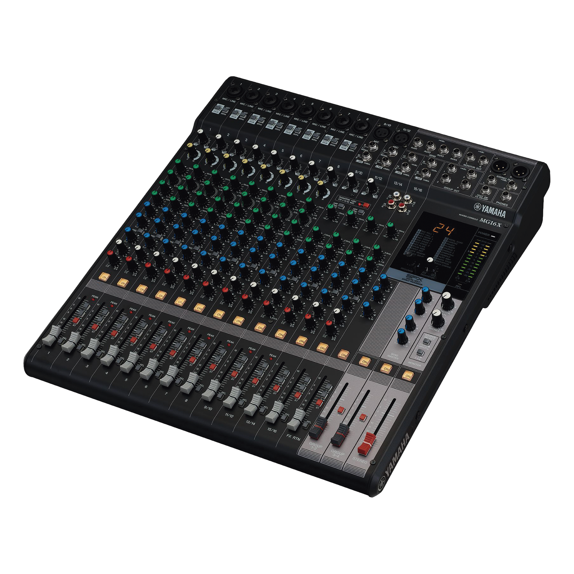 Mezcladora de Audio Analógica / 16 Canales / 10 Entradas de Micrófono / 4 Buses Auxiliares / Efectos SPX 24 Programas / Chasis Metálico — YAMAHA · SKU MG16XCV