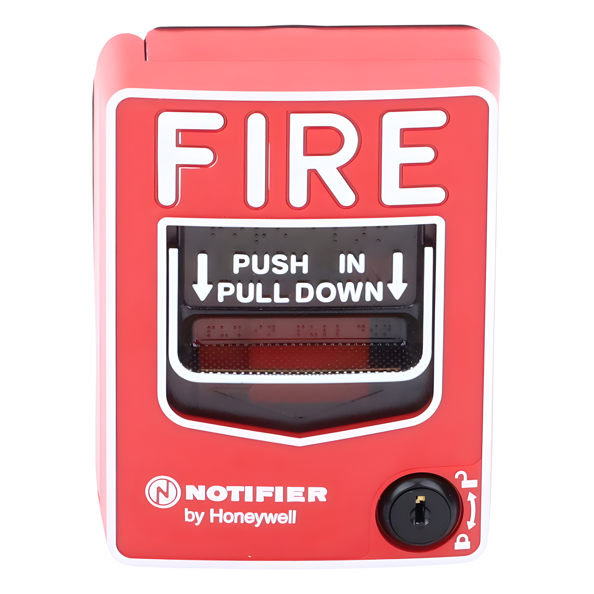 Estación Manual de Alarma Contra Incendio / Doble Acción / Con Cerradura y Llave / Exterior / UL 38 / ADA / Caja SB-I/O Incluida