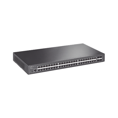 Switch Omada SDN Administrable / 48 puertos Gigabit y 4 puertos SFP / Funciones sFlow, QinQ y QoS / Administración centralizada OMADA