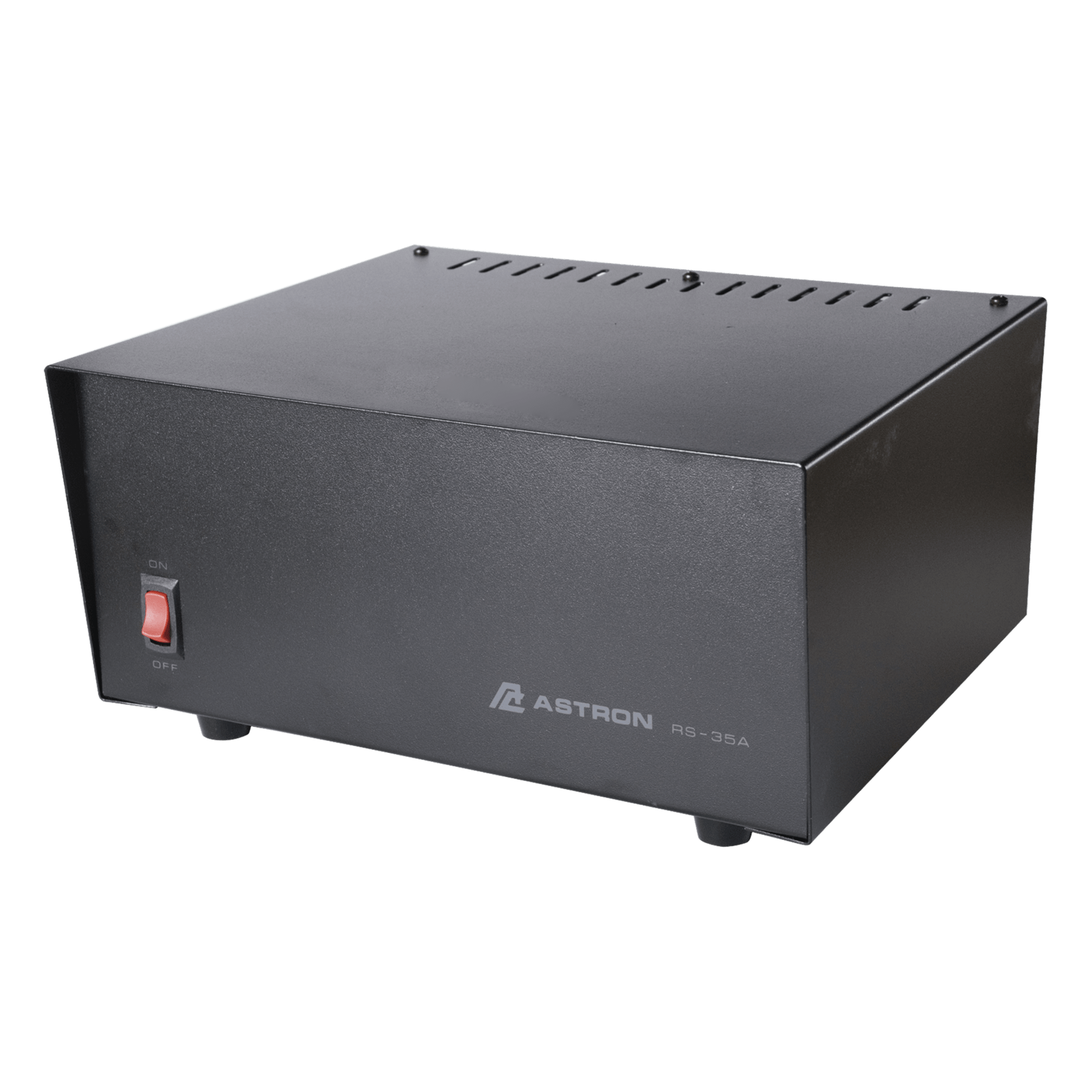Fuente de Poder Lineal / 13.8 Vcc 35 A / Regulación Electrónica / Disipador Térmico / 115 VCA / 5.67 x 11.07 x 10.98 in — ASTRON · SKU RS-35A